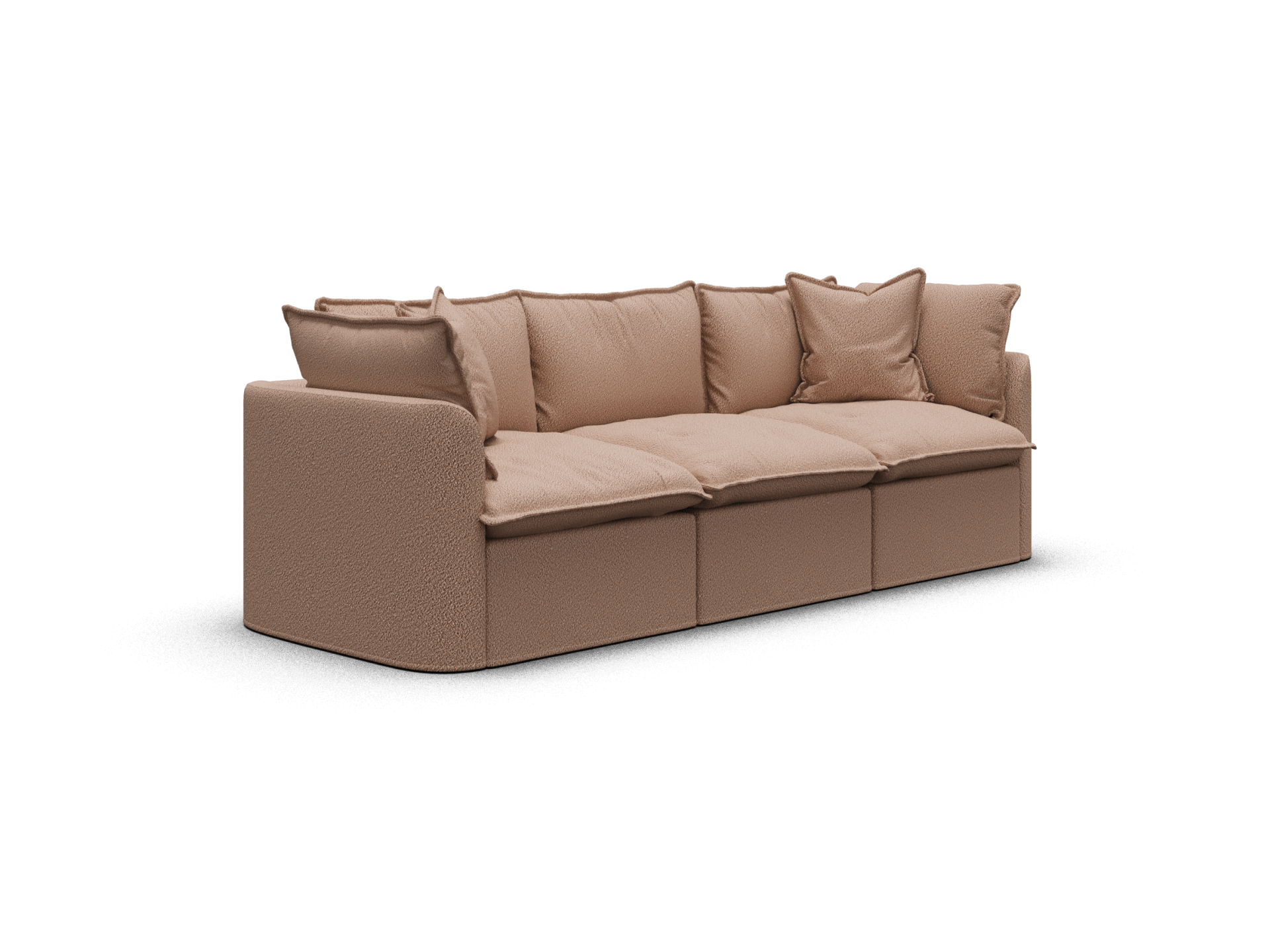 Koala Tamarama 3-section modular sofa in Pebble Beach, regular, studio shot on white