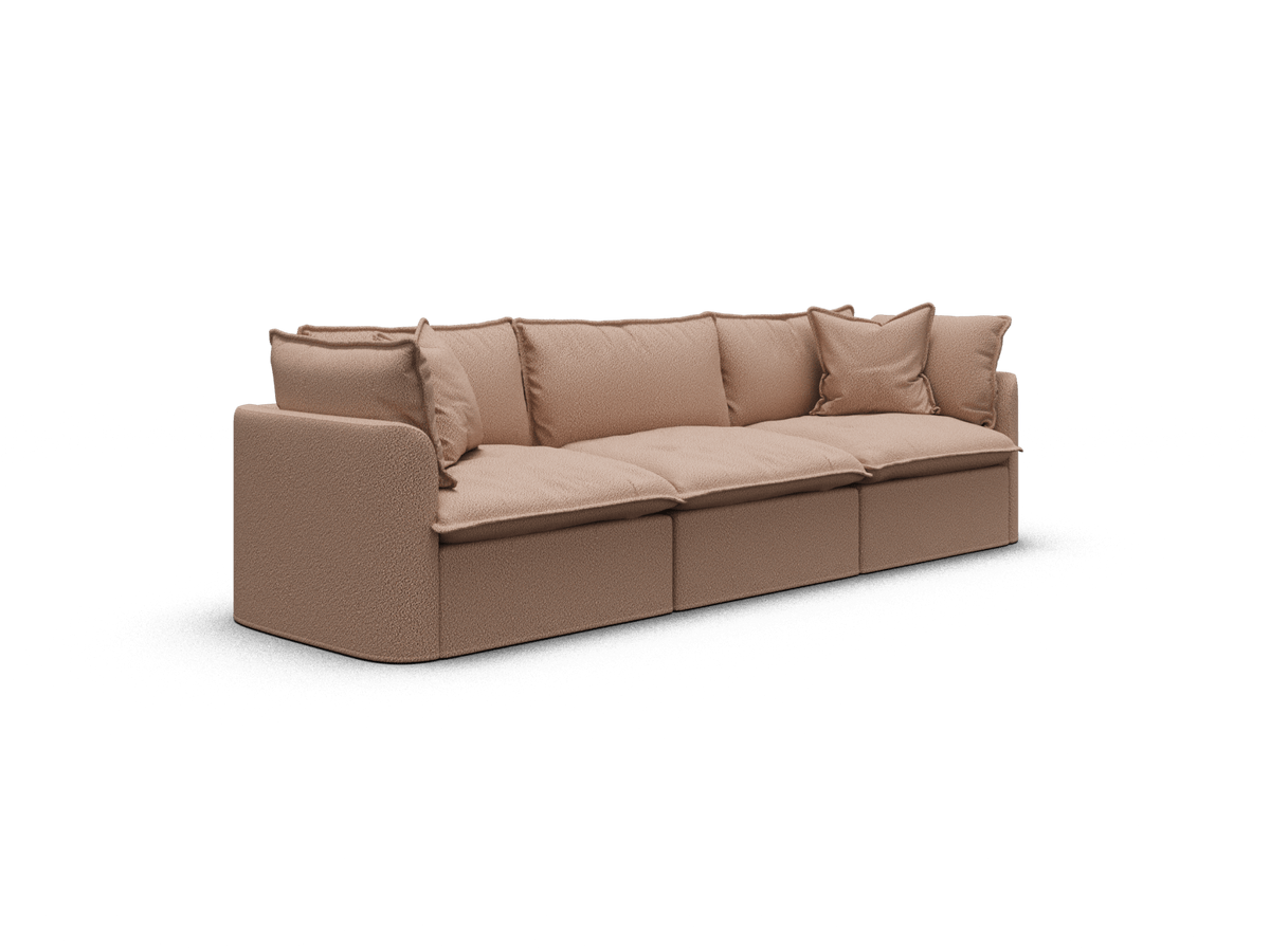 Koala Tamarama 3-section modular sofa in Pebble Beach, extra-wide, studio shot on white
