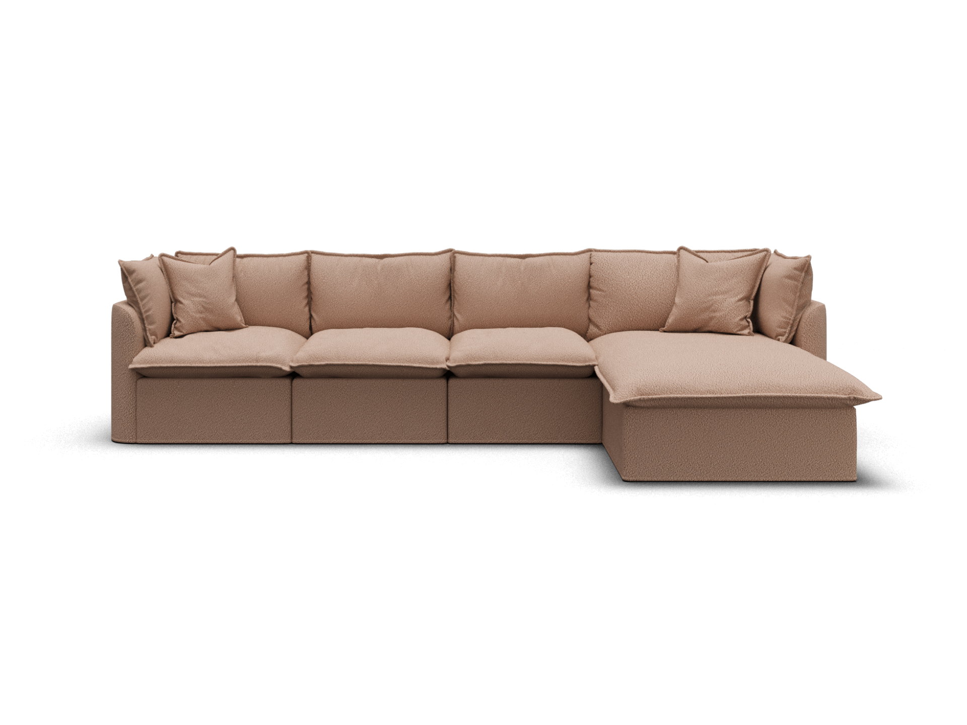 Koala Tamarama 4-section modular sofa with chaise in Pebble Beach, regular, studio shot on white