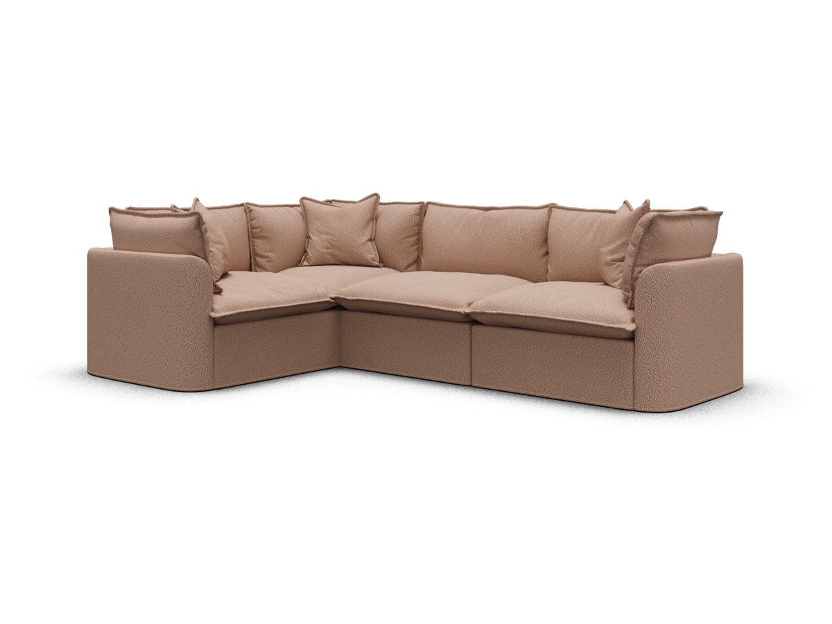 Koala Tamarama 4-section L-shape sectional in Pebble Beach, extra-wide, studio shot on white