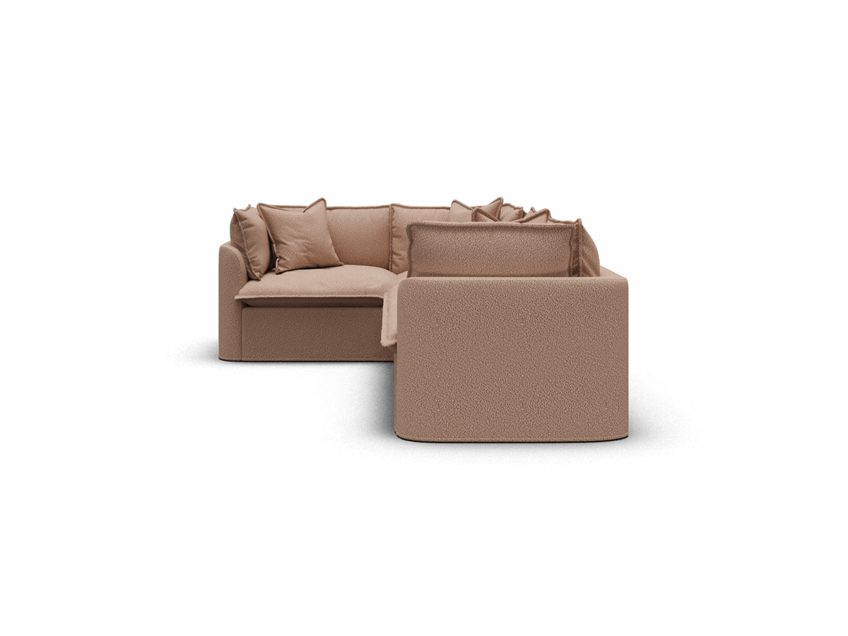 Koala Tamarama 4-section L-shape sectional in Pebble Beach, extra-wide, studio shot on white