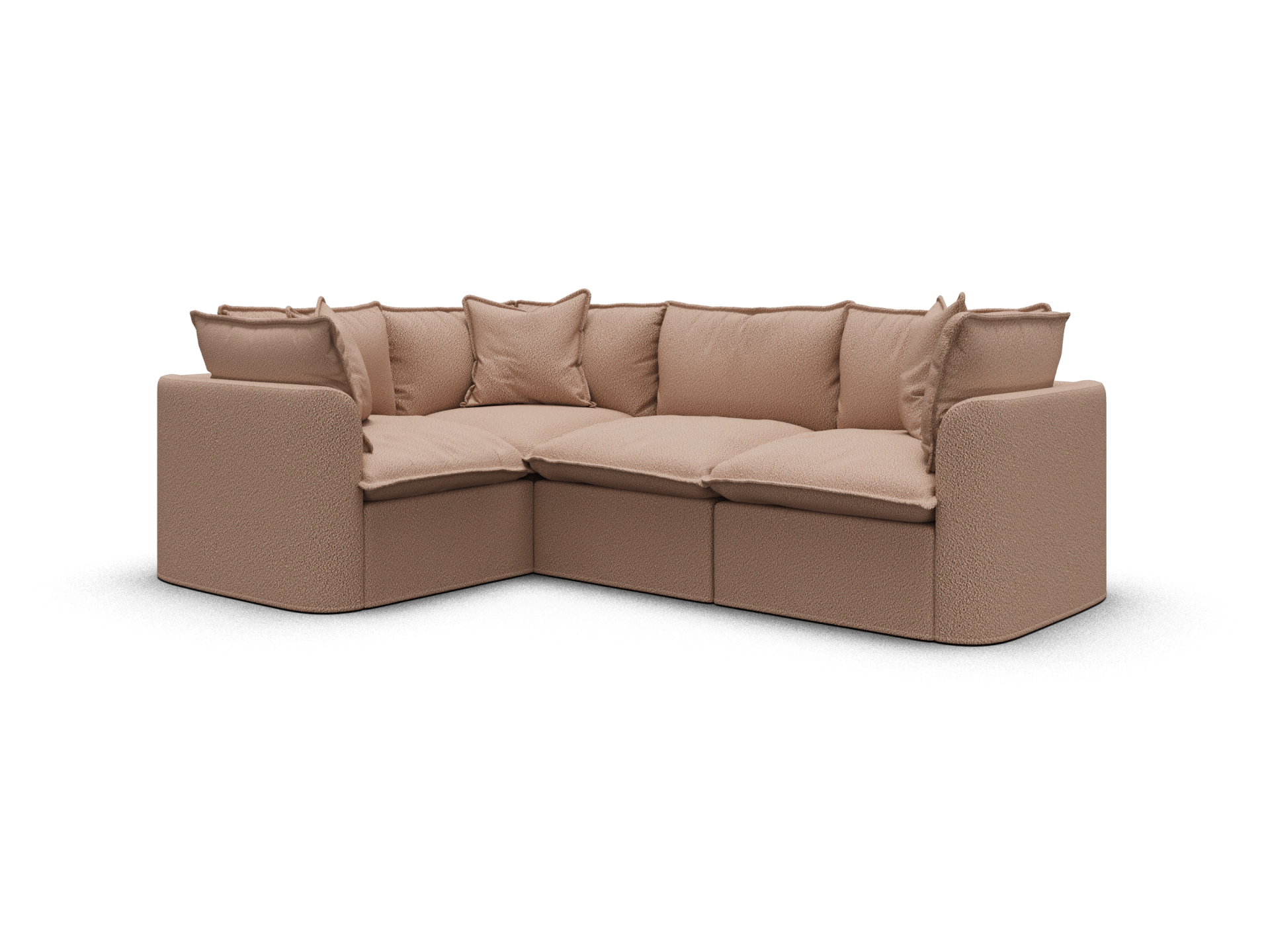Koala Tamarama 4-section L-shape sectional in Pebble Beach, regular, studio shot on white