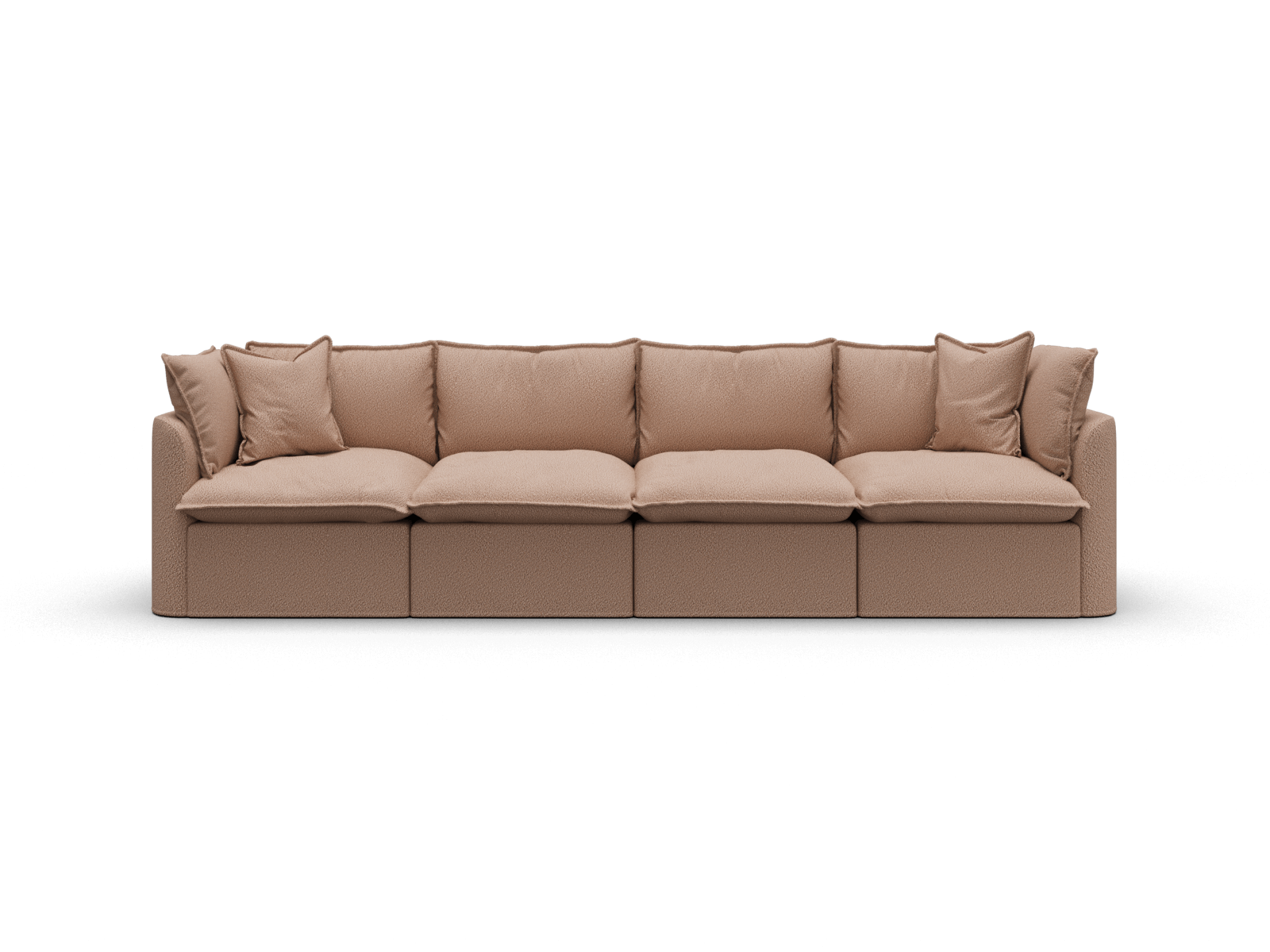 Koala Tamarama 4-section modular sofa in Pebble Beach, regular, studio shot on white