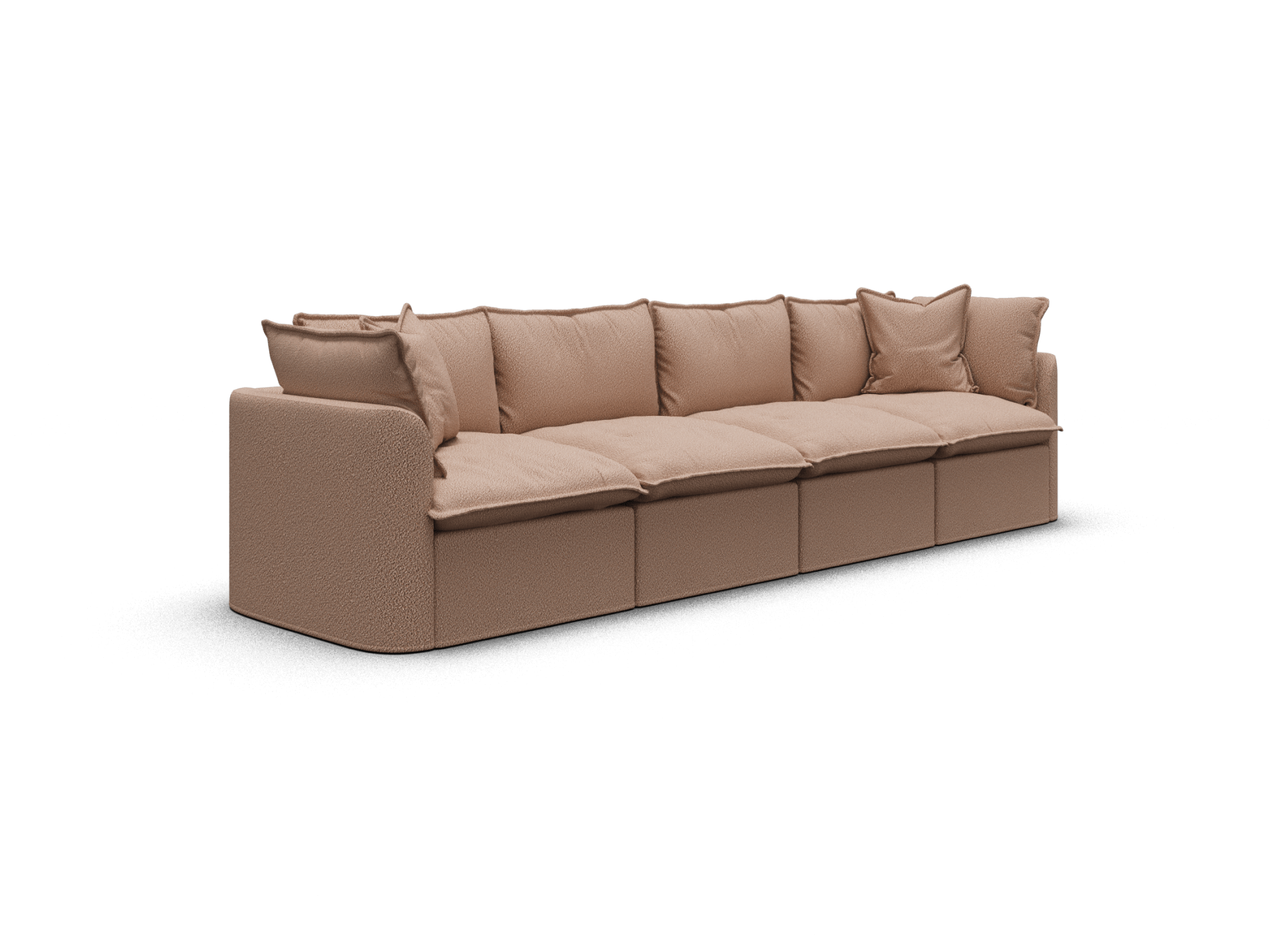 Koala Tamarama 4-section modular sofa in Pebble Beach, regular, studio shot on white