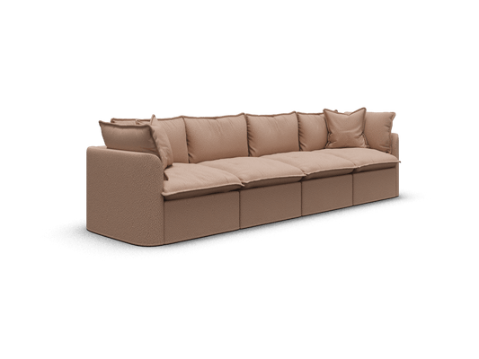 Koala Tamarama 4-section modular sofa in Pebble Beach, regular, studio shot on white