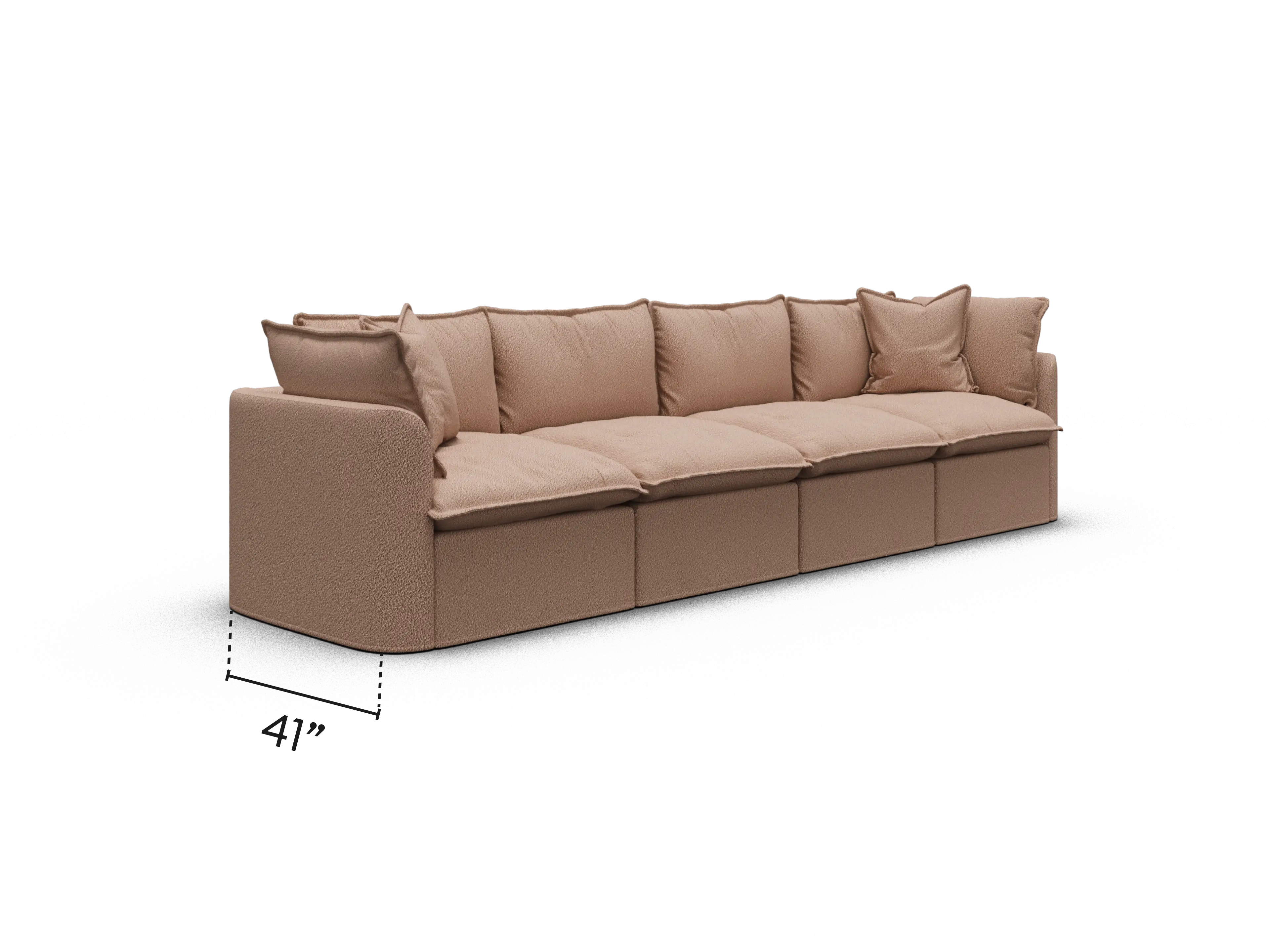 Tamarama Modular Sofa - Regular / 4 Sections / Pebble Beach (Luxe)