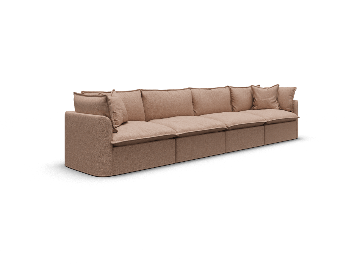 Koala Tamarama 4-section modular sofa in Pebble Beach, extra-wide, studio shot on white