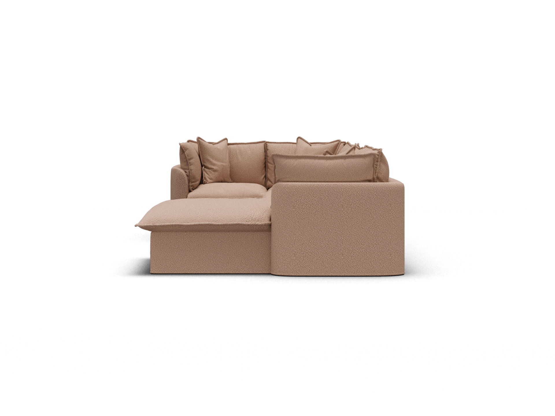 Koala Tamarama 5-section L-shape sectional with chaise in Pebble Beach, regular, studio shot on white