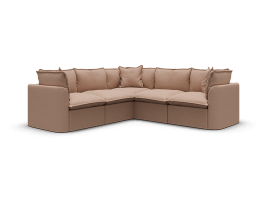Koala Tamarama 5-section L-shape sectional in Pebble Beach, regular, studio shot on white