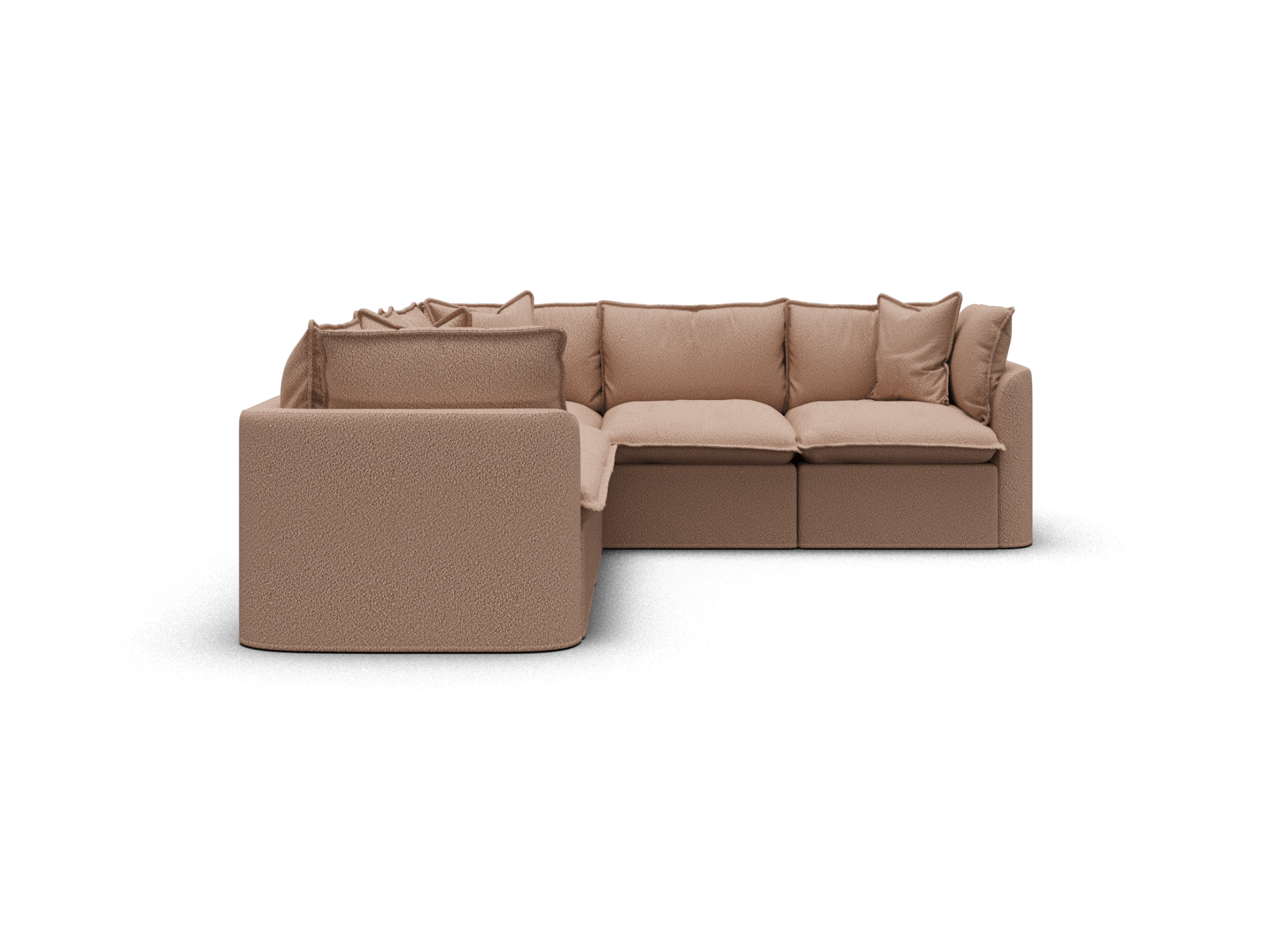 Koala Tamarama 5-section L-shape sectional in Pebble Beach, regular, studio shot on white