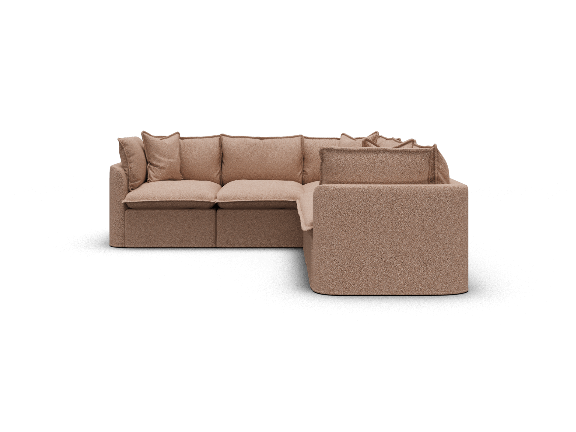 Koala Tamarama 5-section L-shape sectional in Pebble Beach, regular, studio shot on white