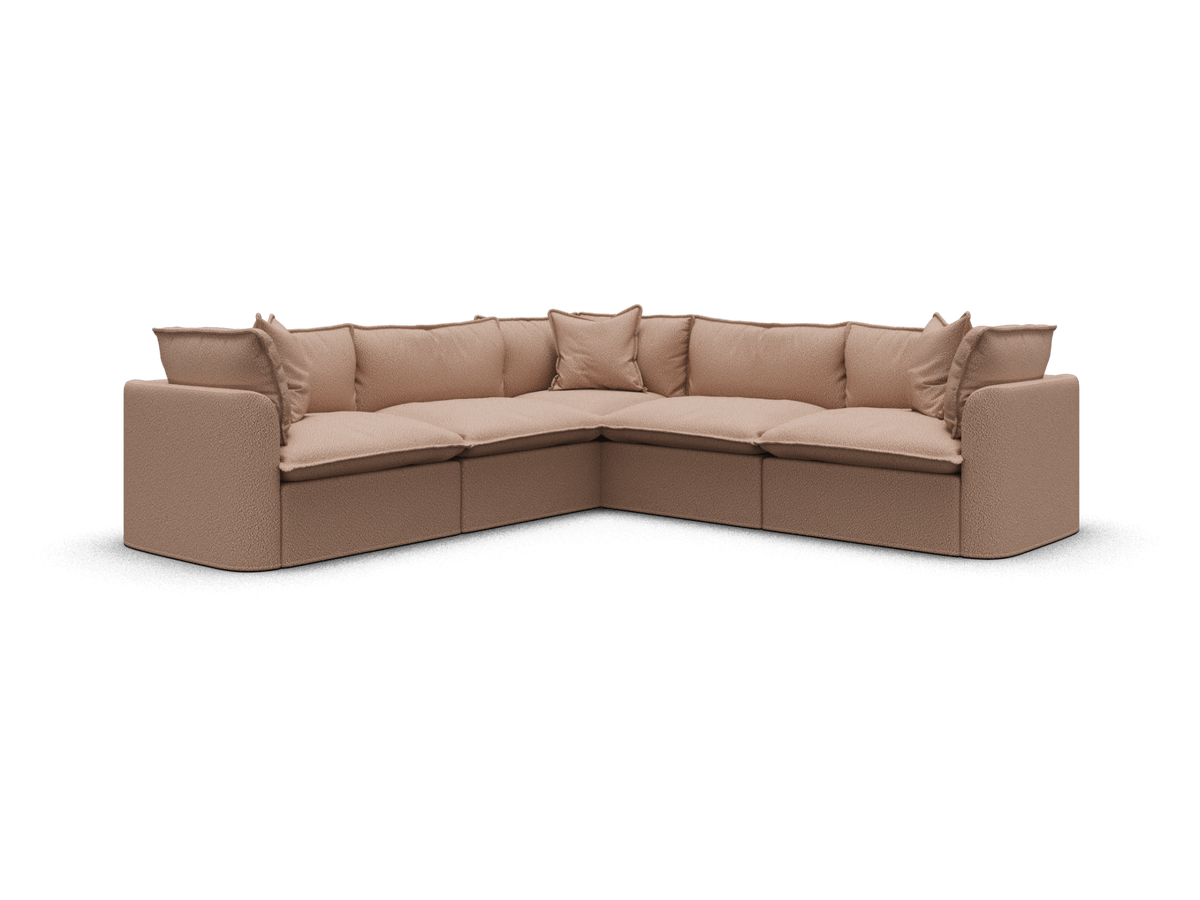 Koala Tamarama 5-section L-shape sectional in Pebble Beach, extra-wide, studio shot on white