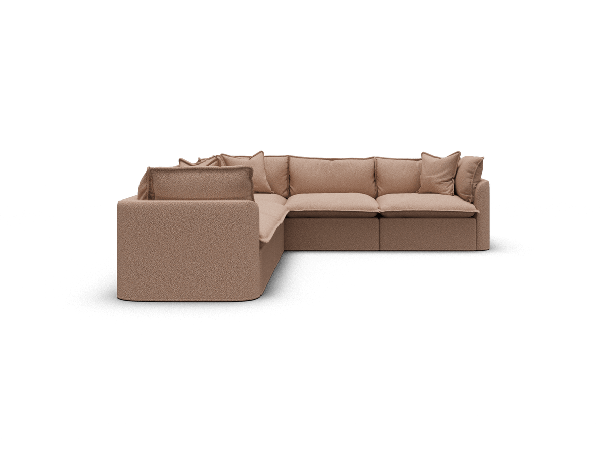 Koala Tamarama 5-section L-shape sectional in Pebble Beach, extra-wide, studio shot on white