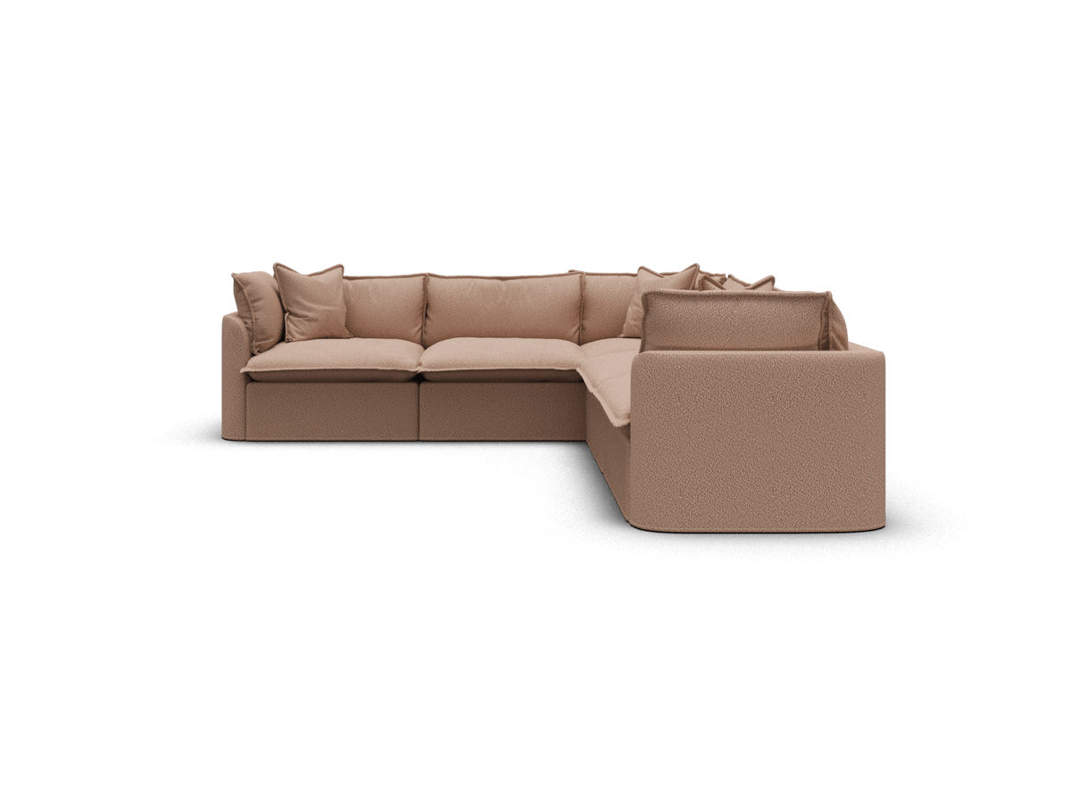 Koala Tamarama 5-section L-shape sectional in Pebble Beach, extra-wide, studio shot on white