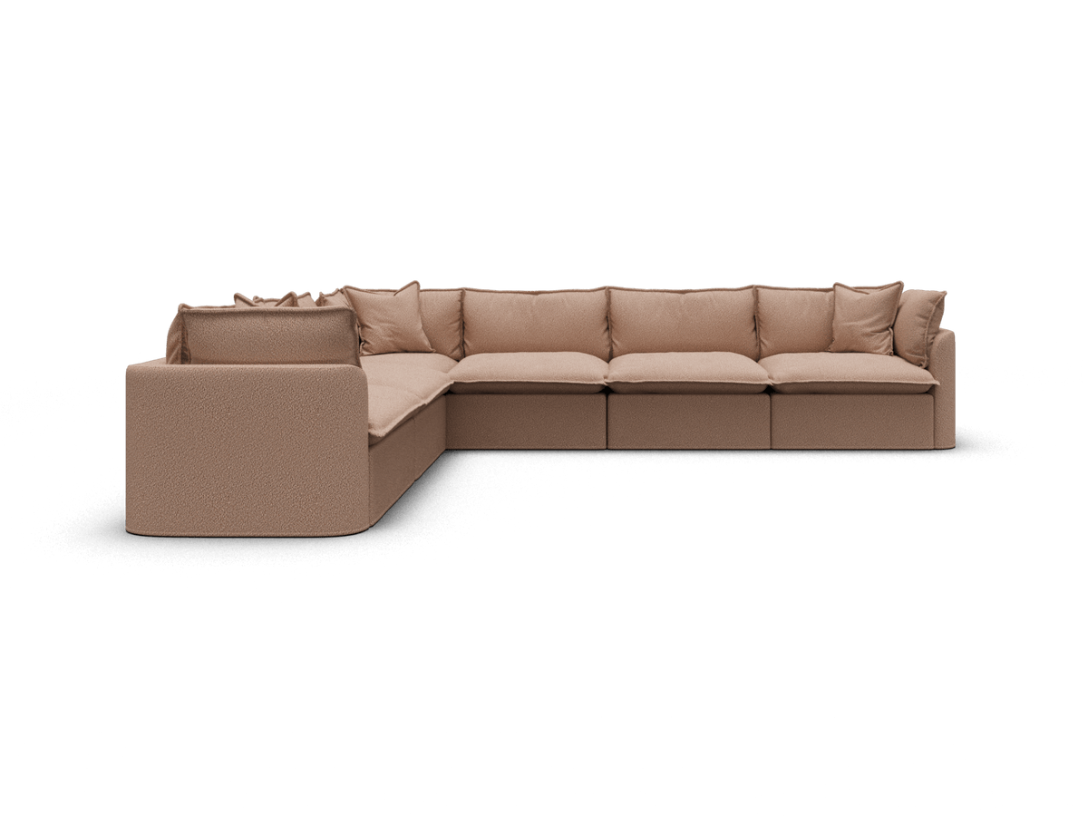 Koala Tamarama 6-section L-shape sectional in Pebble Beach, extra-wide, studio shot on white