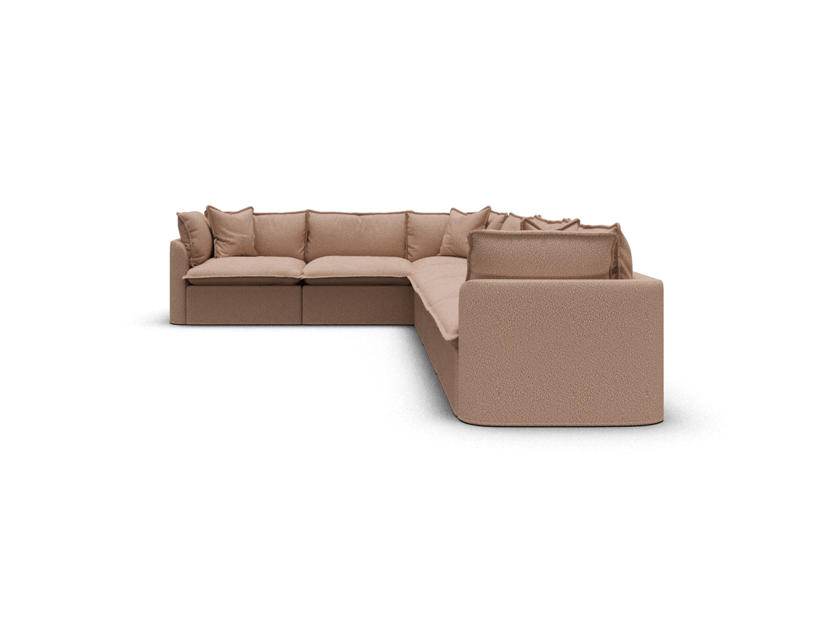 Koala Tamarama 6-section L-shape sectional in Pebble Beach, extra-wide, studio shot on white