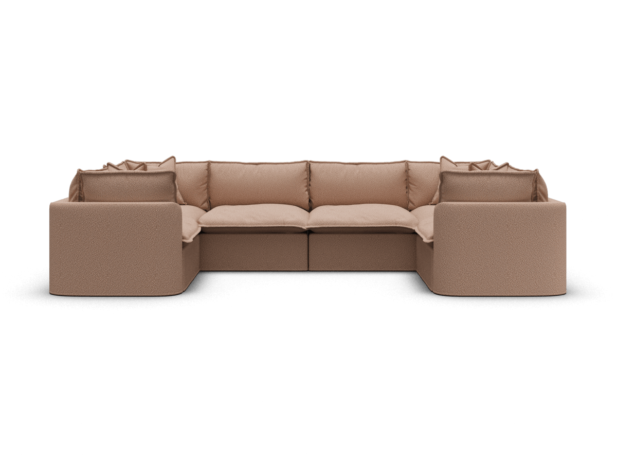 Koala Tamarama 6-section U-shape sectional in Pebble Beach, extra-wide, studio shot on white