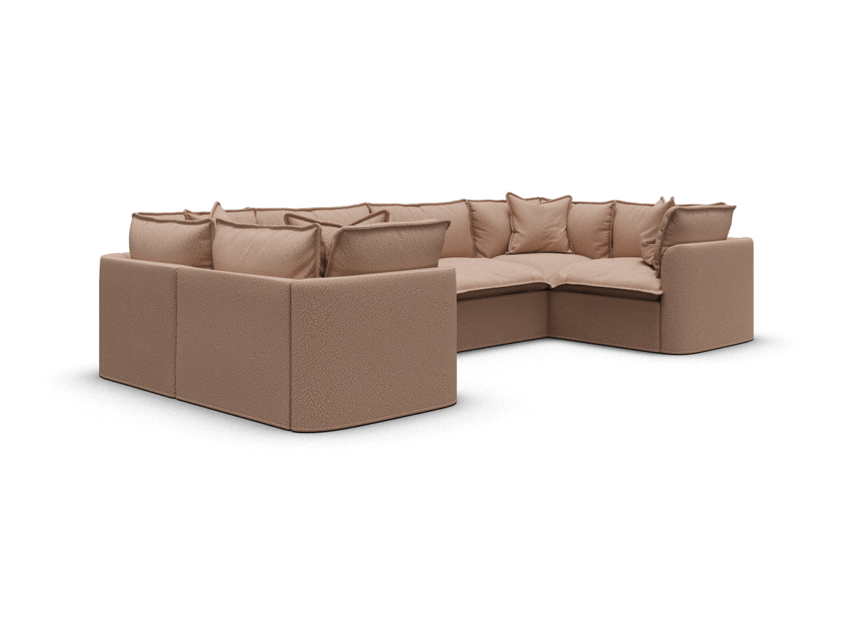 Koala Tamarama 6-section U-shape sectional in Pebble Beach, extra-wide, studio shot on white