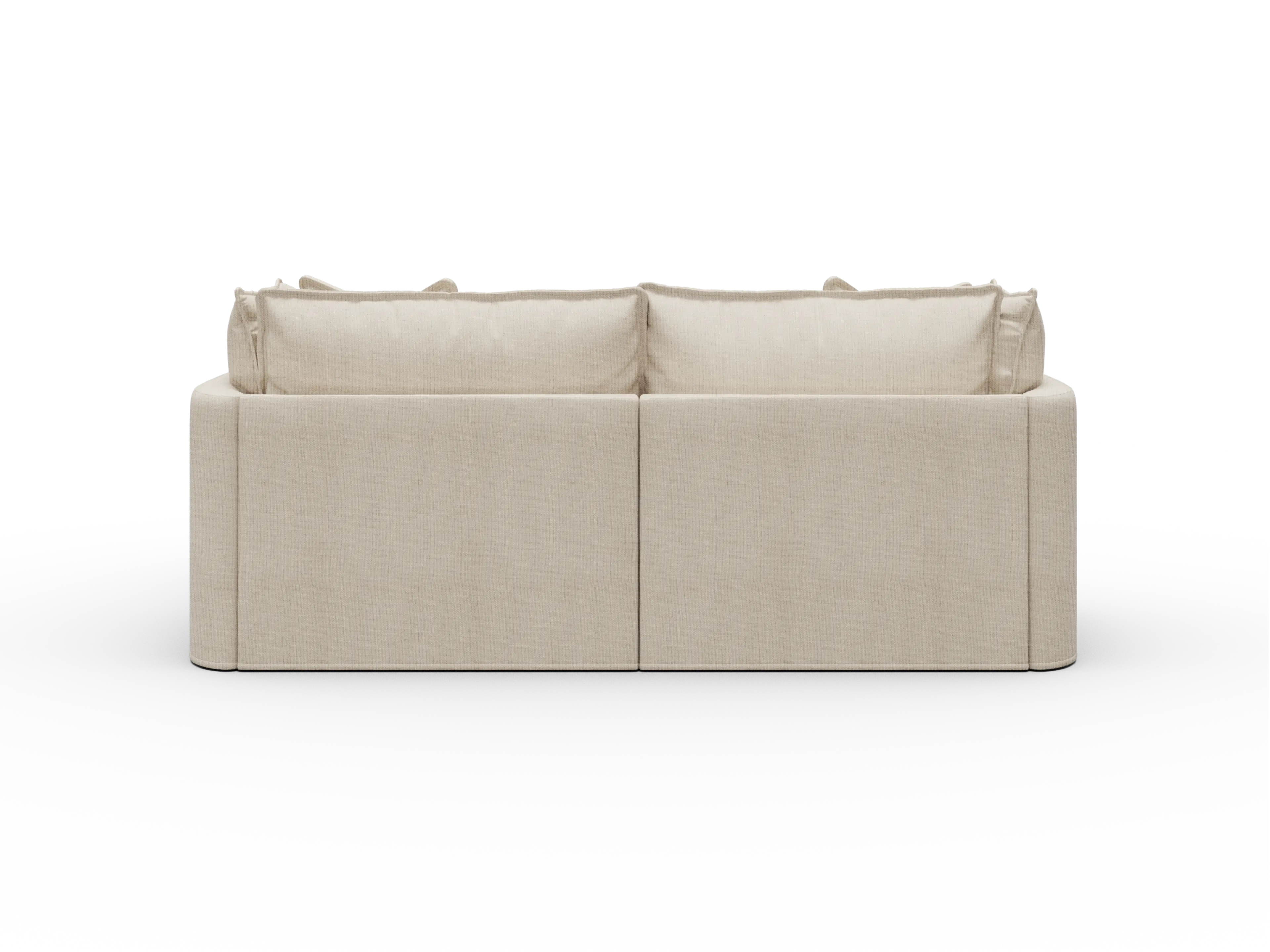 Koala Tamarama Washable Covers 2-section sofa with chaise in cream linen-look fabric on white