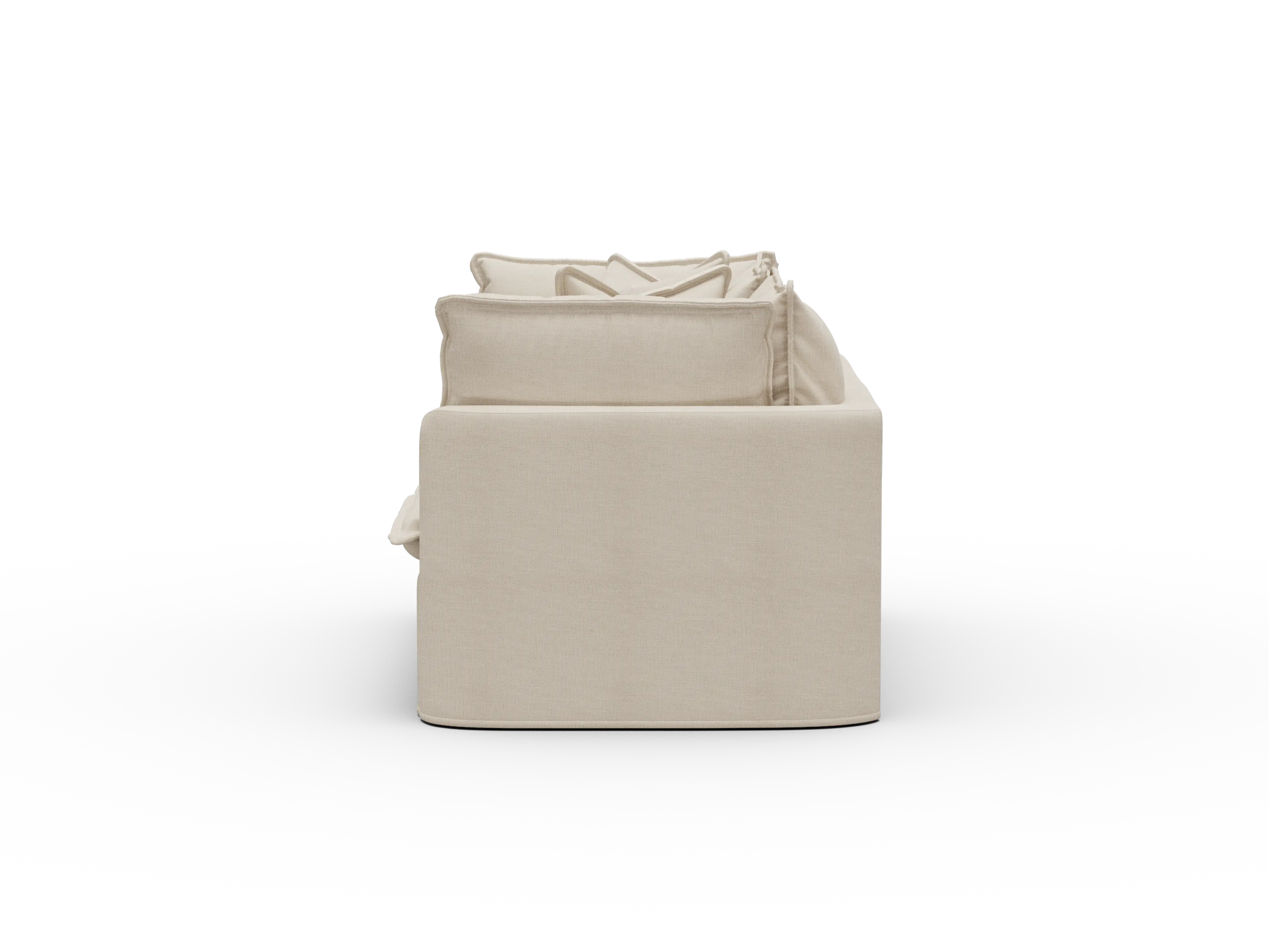 Koala Tamarama Washable Covers 2-section modular sofa in cream linen-look fabric on white