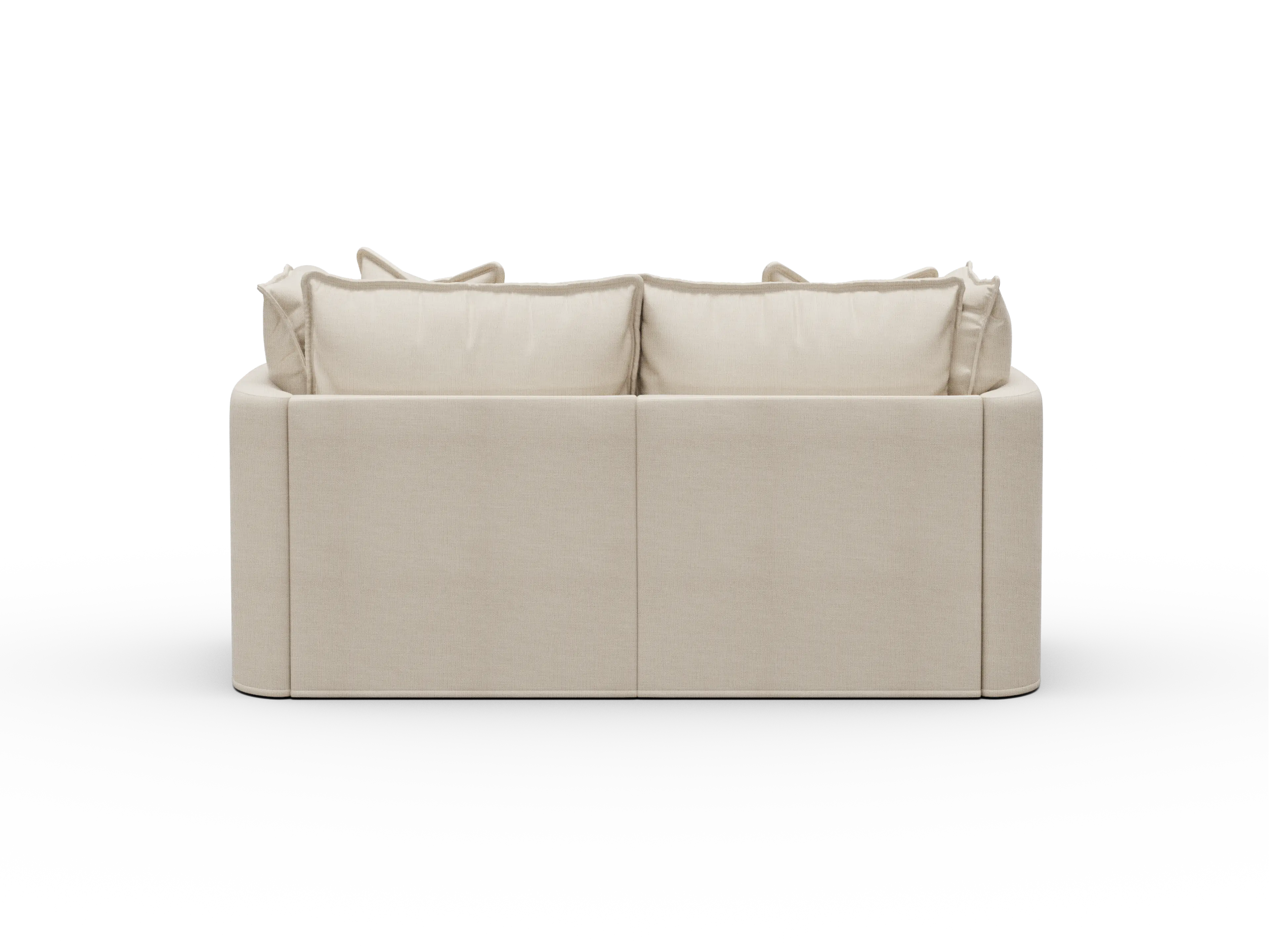 Koala Tamarama Washable Covers 2-section modular sofa in cream linen-look fabric on white
