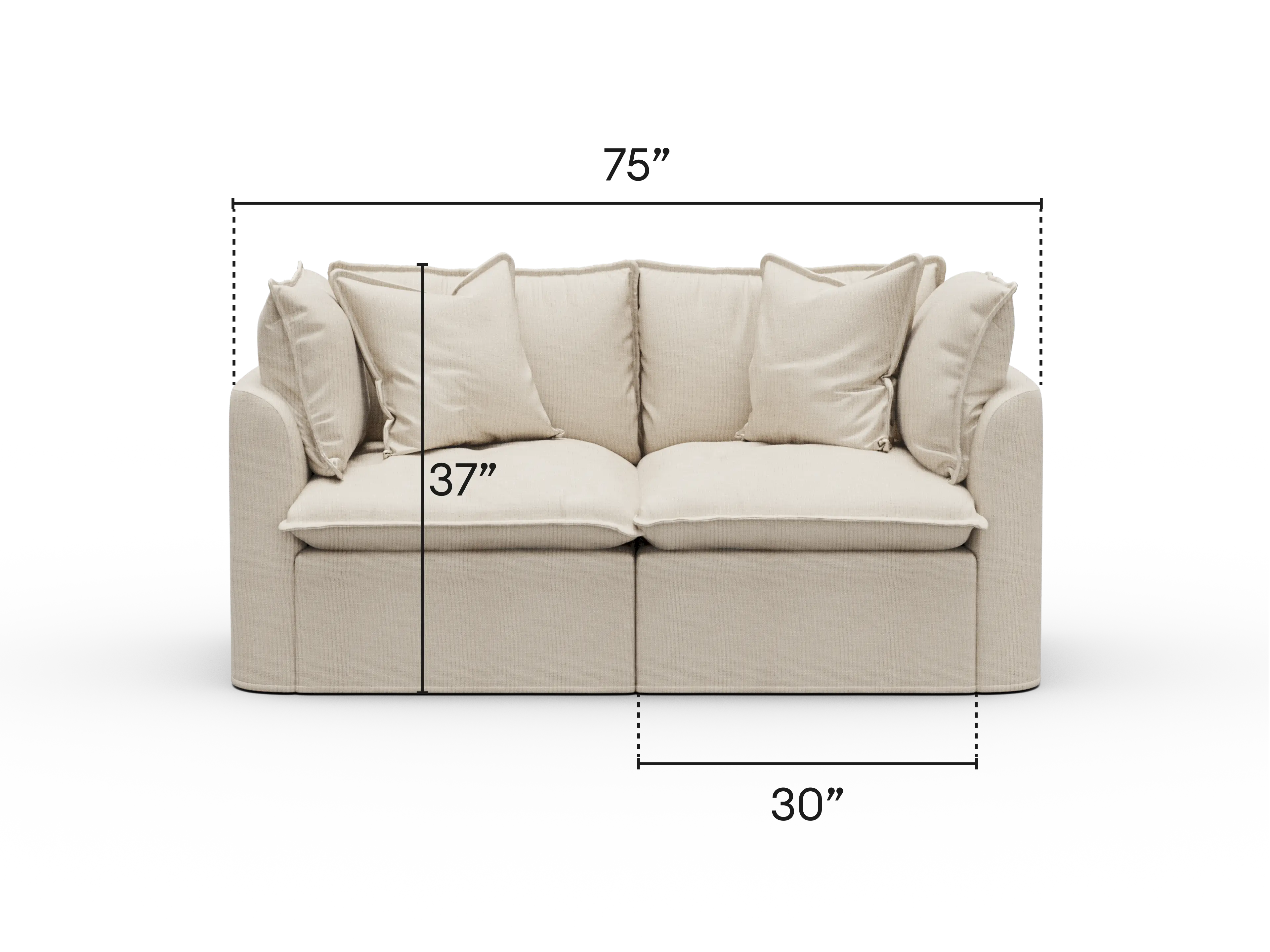 Tamarama Modular Sofa - Regular / 2 Sections / Winter Cream