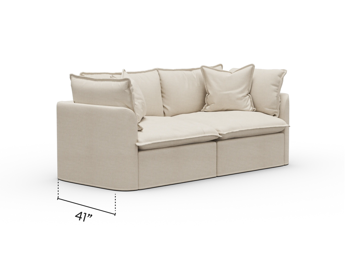 Tamarama Sectional Sofa - Winter Cream / 2 Sections / Extra Wide