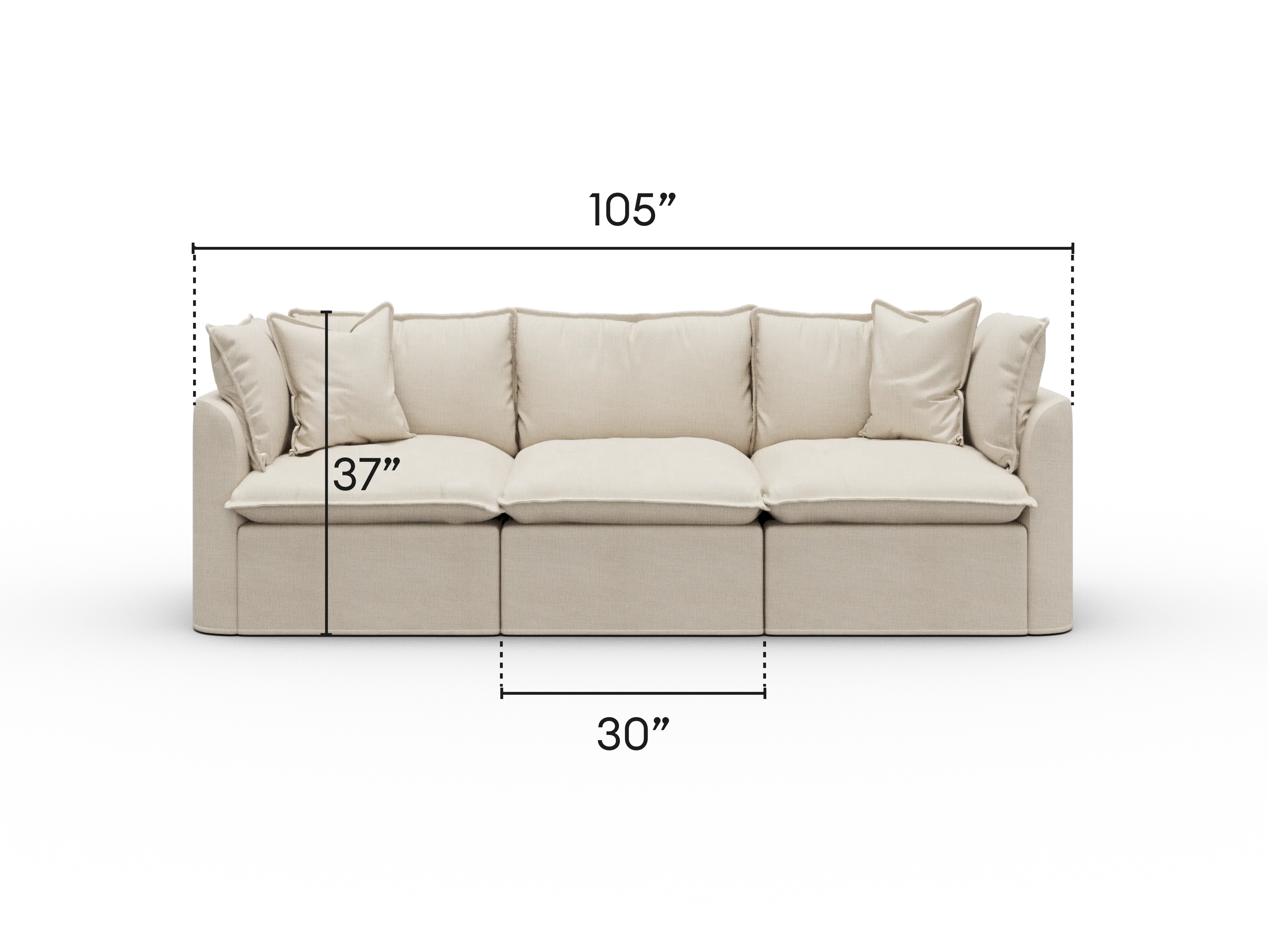 Tamarama Modular Sofa - Winter Cream / 3 Sections / Regular