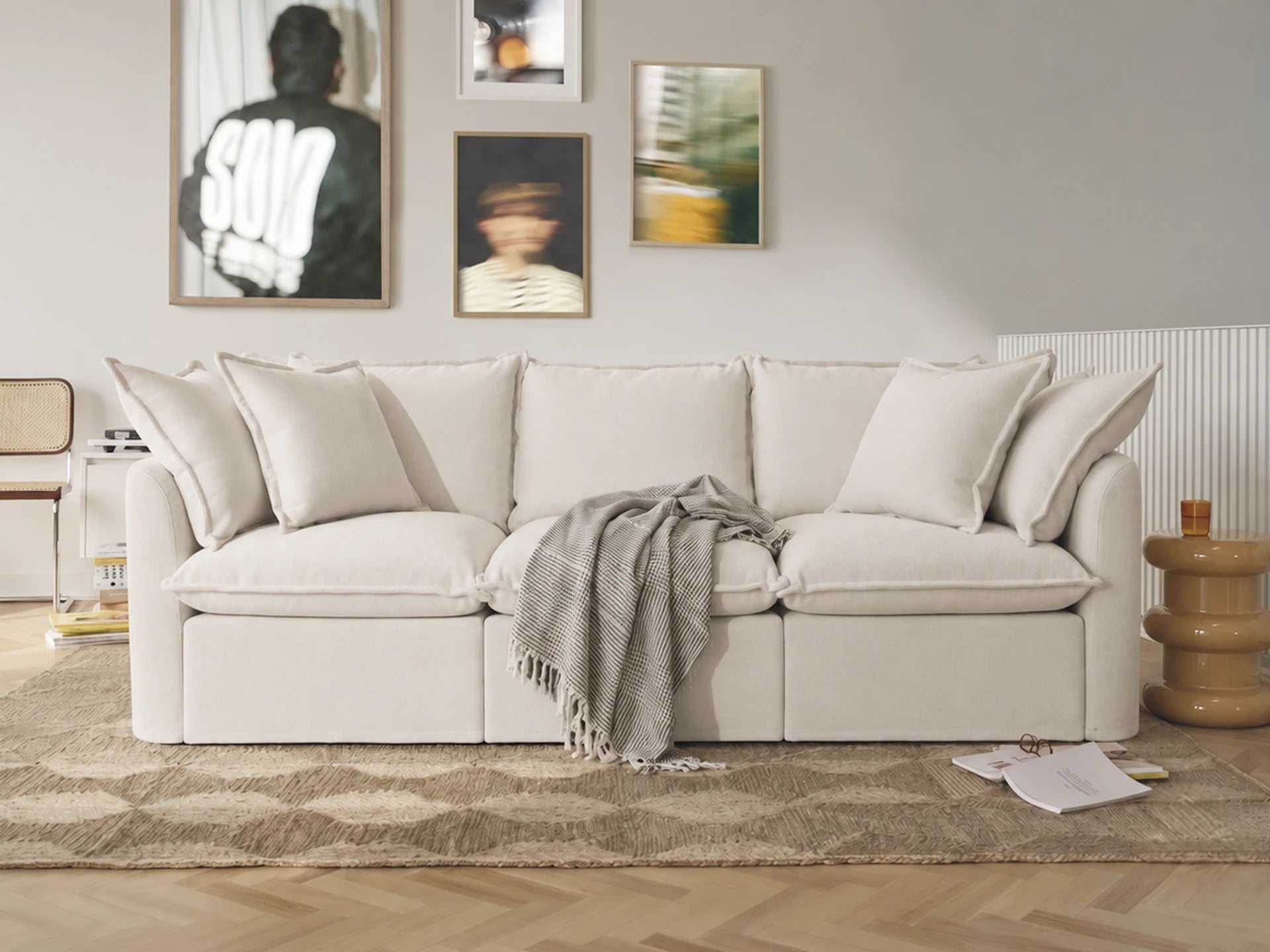 Tamarama Modular Sofa - Winter Cream / 3 Sections / Regular