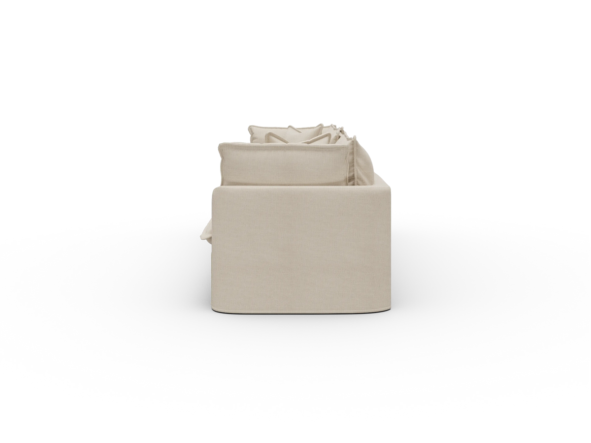 Koala Tamarama Washable Covers 3-section modular sofa in cream linen-look fabric on white