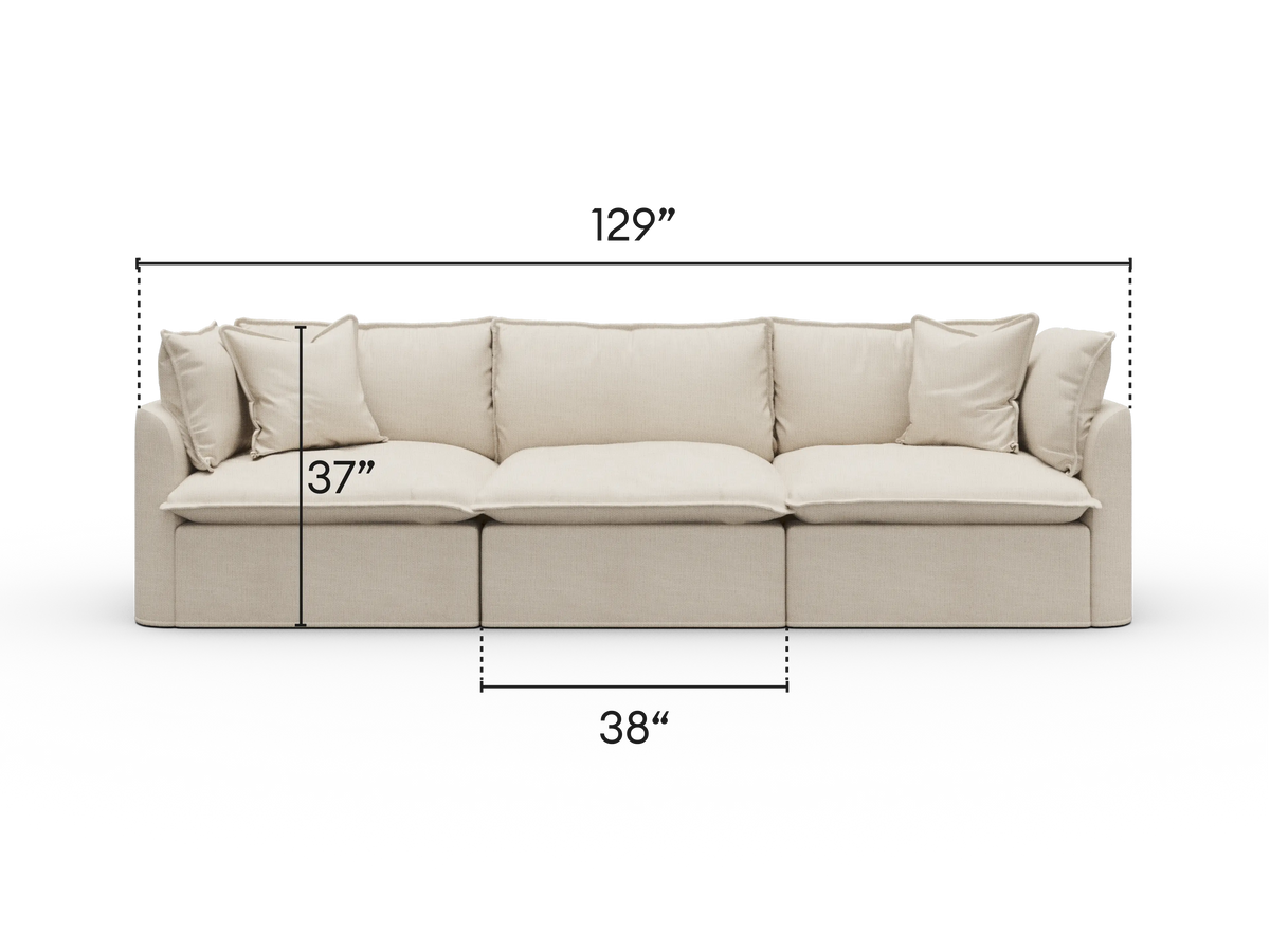 Tamarama Sectional Sofa - Winter Cream / 3 Sections / Extra Wide
