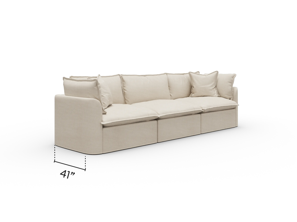 Tamarama Sectional Sofa - Winter Cream / 3 Sections / Extra Wide