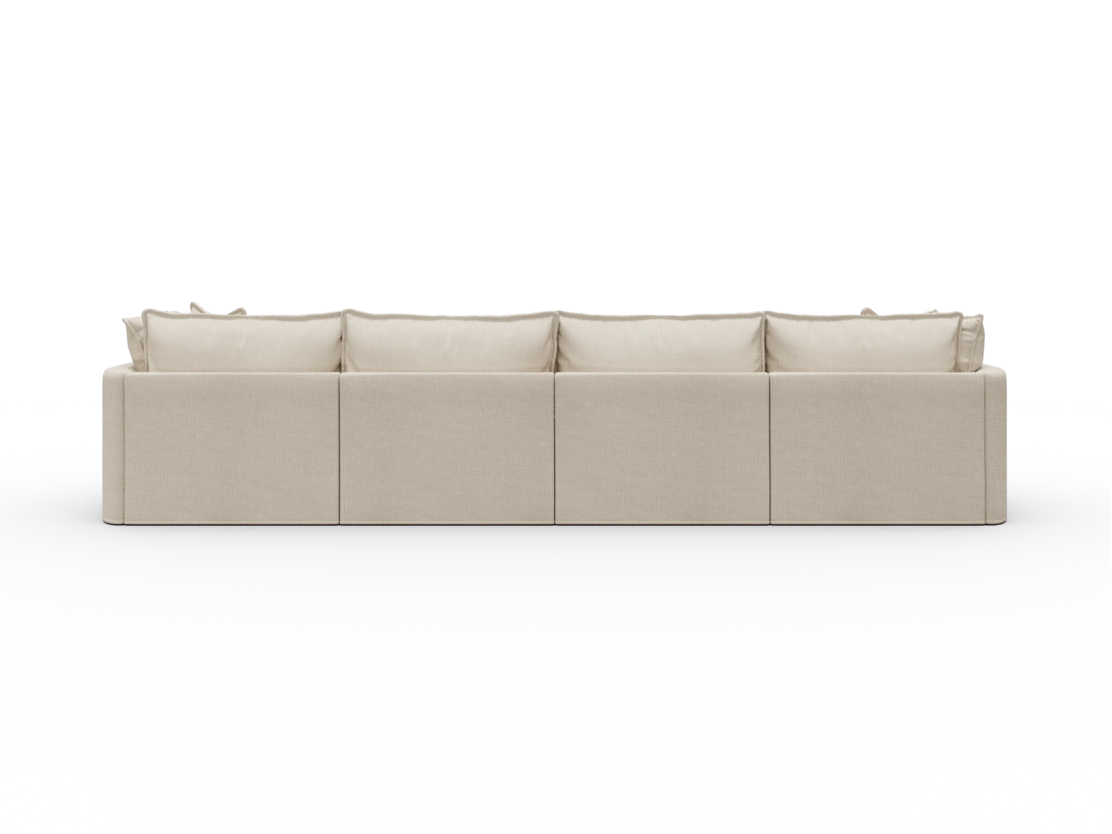 Koala Tamarama Washable Covers 4-section modular sofa in cream linen-look fabric on white