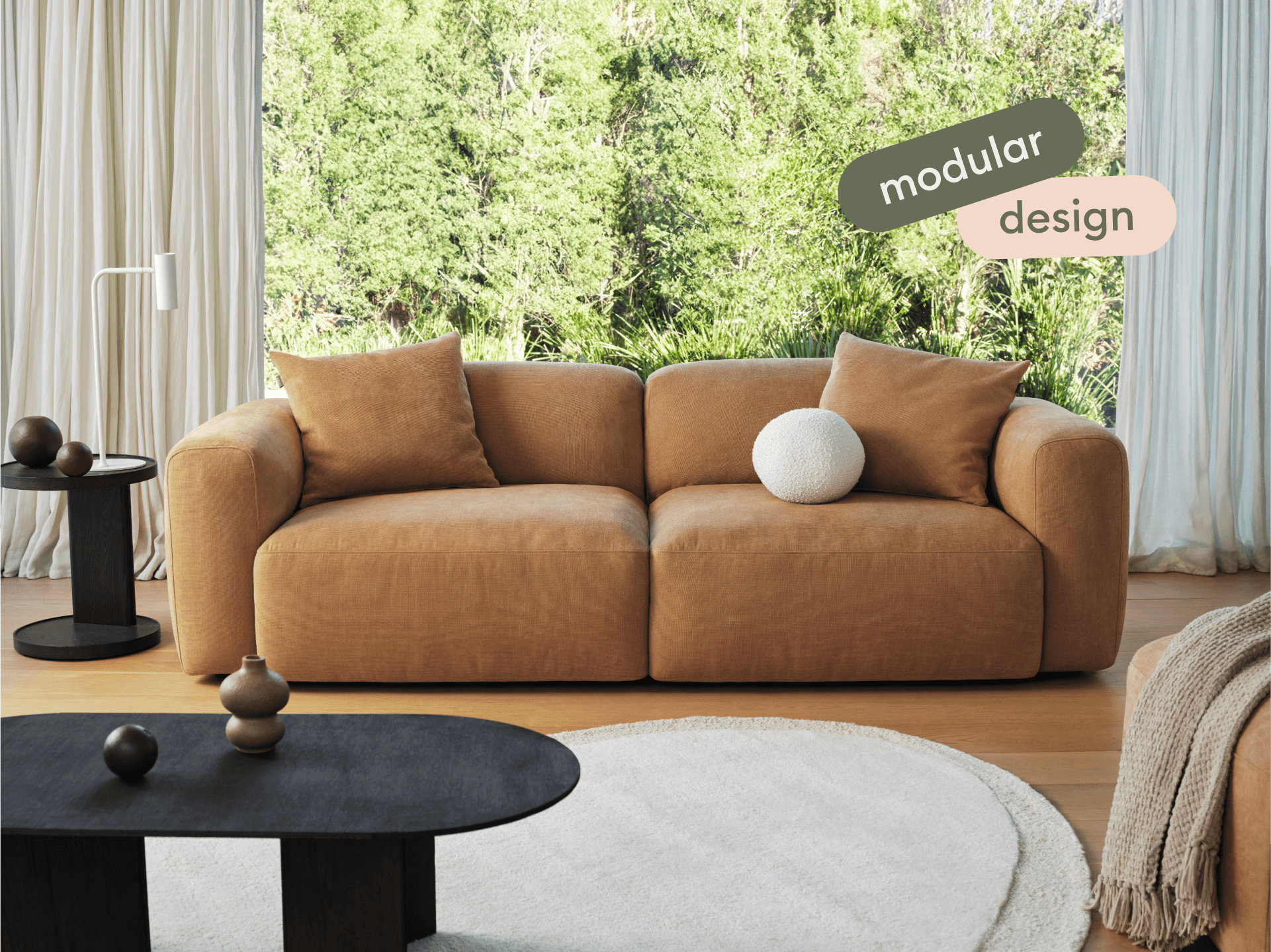 Torquay Modular Sofa - Regular / 2 Sections / Bronzed Aussie