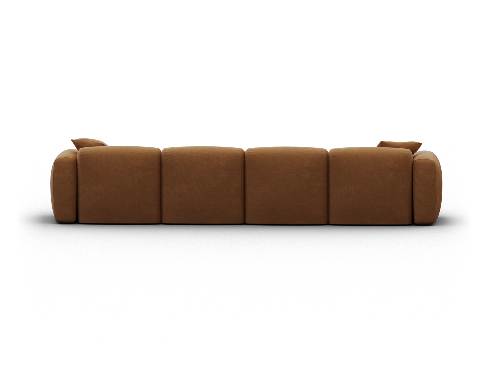 Luxury brown leather modular sofa featuring plush cushions and a sleek profile, perfect for a contemporary living room setting.