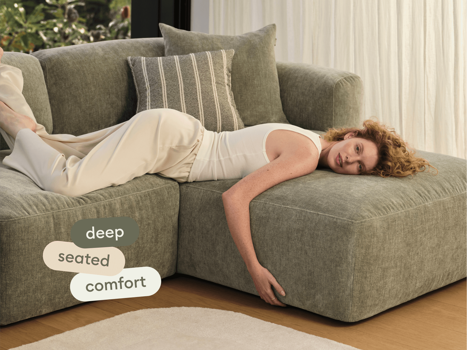 Torquay Modular Sofa - Regular / 2 Sections / Forest Dawn (Luxe)