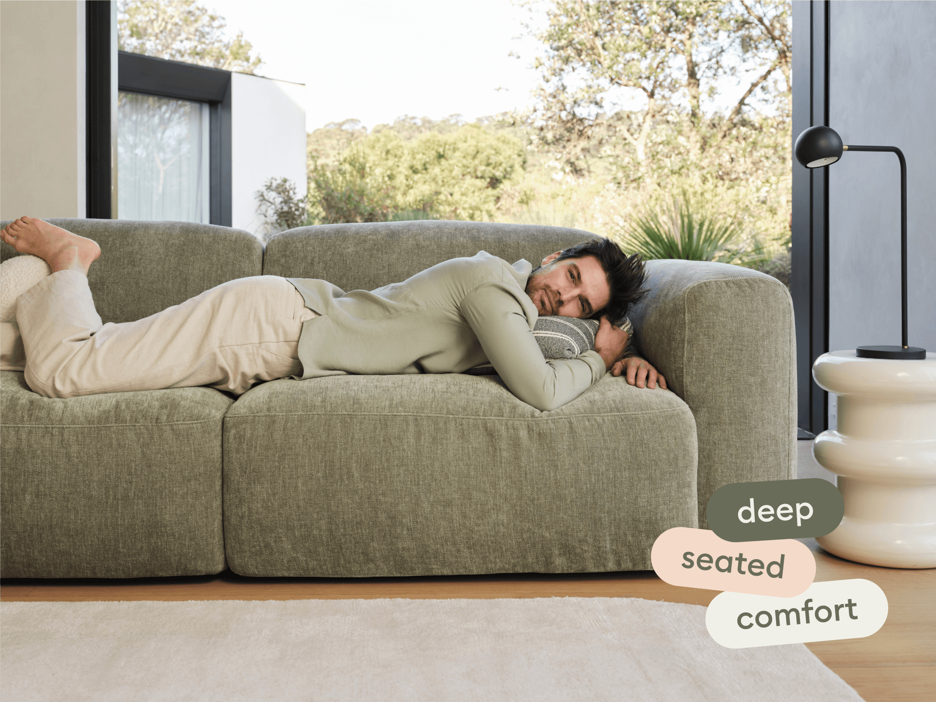 Torquay Modular Sofa - Extra Wide / 4 Sections / Forest Dawn (Luxe)