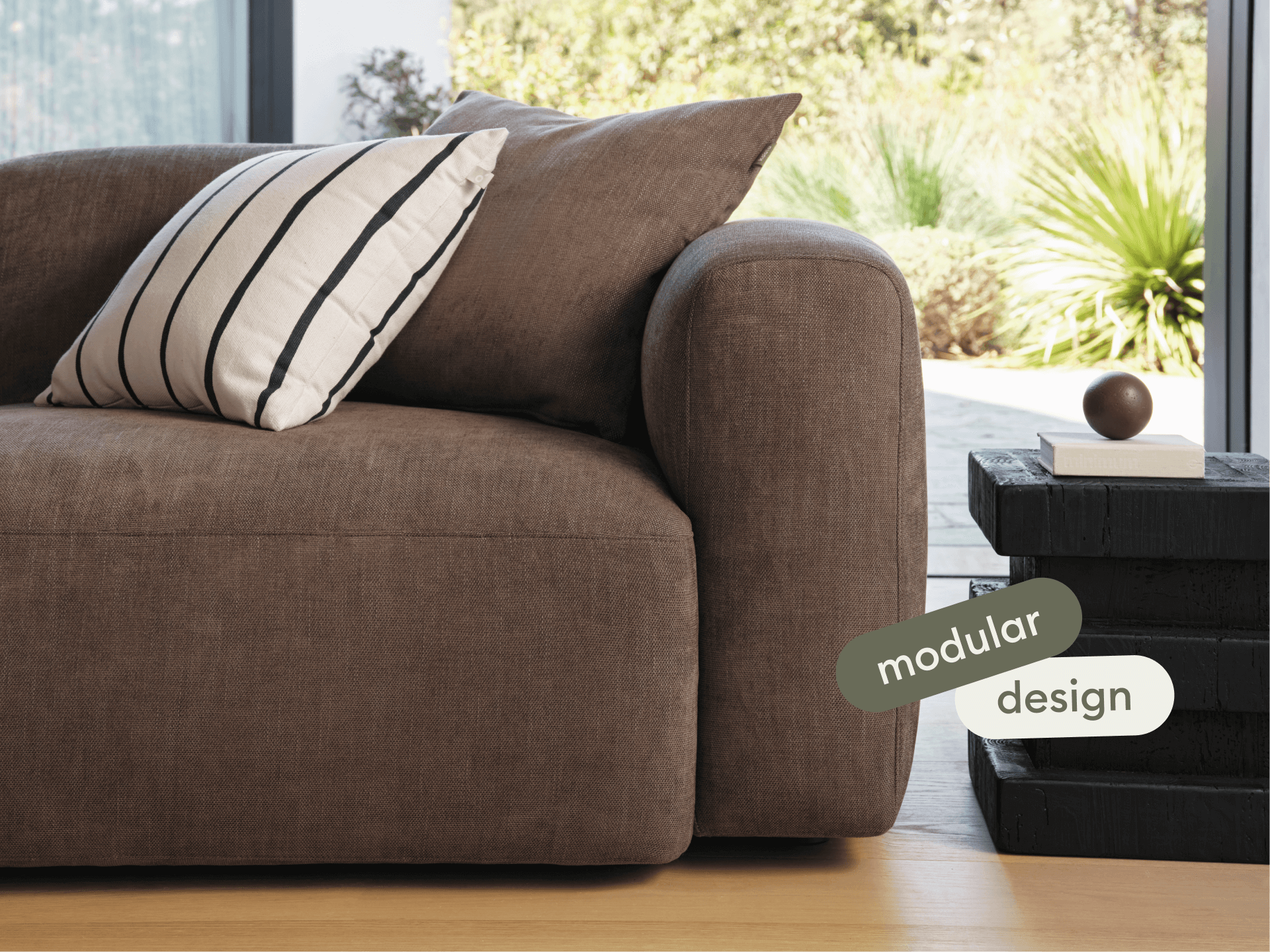Torquay Modular Sofa - Regular / 4 Sections / Midnight Mocha