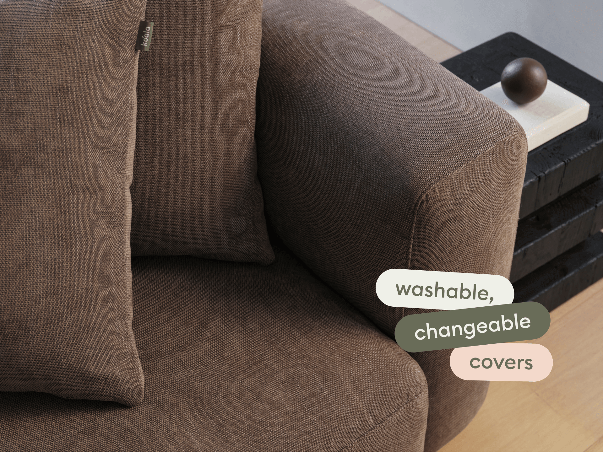 Torquay Modular Sofa - Regular / 4 Sections / Midnight Mocha