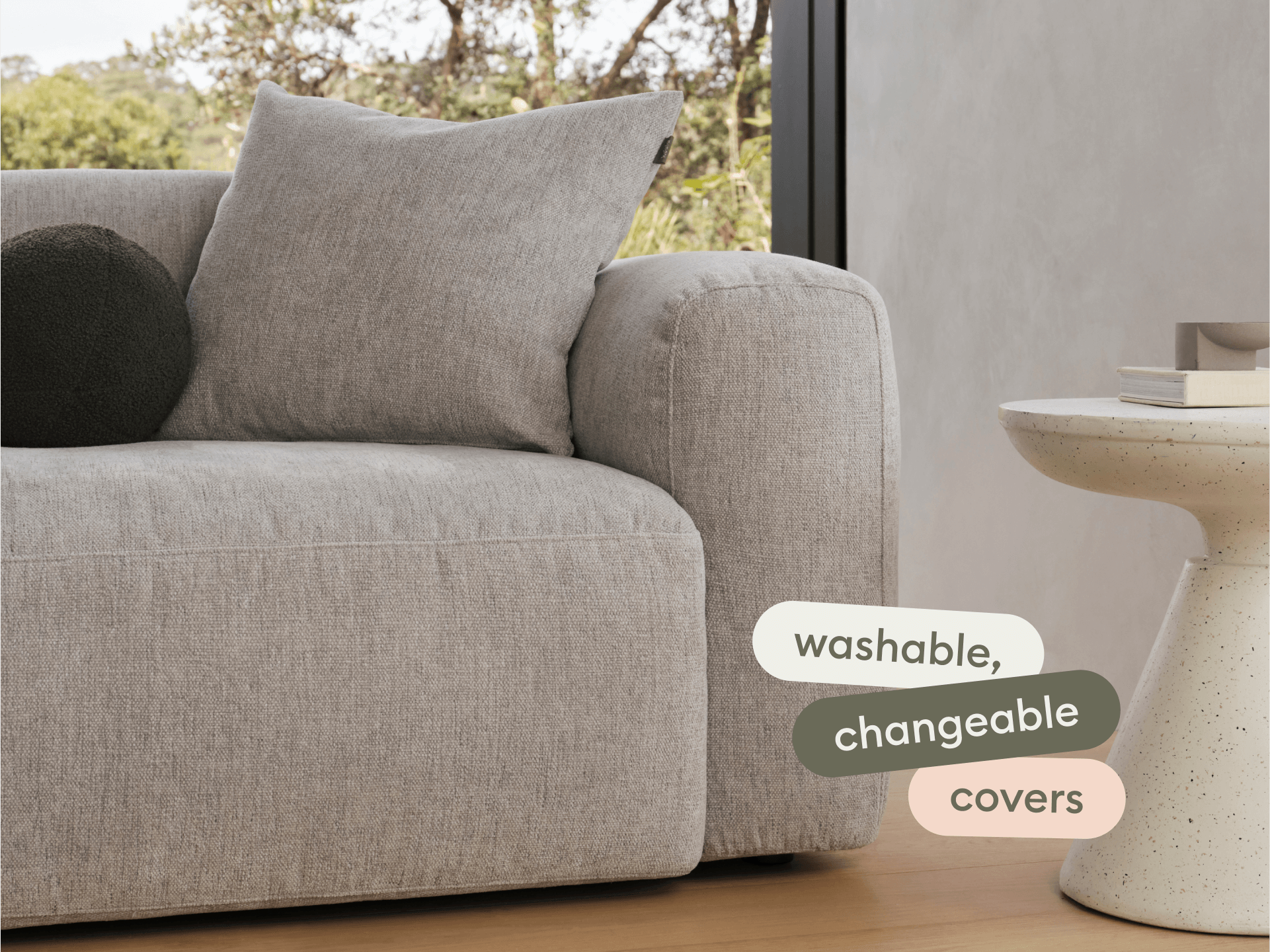 Torquay Modular Sofa - Regular / 3 Sections / Moonlit Silver (Luxe)