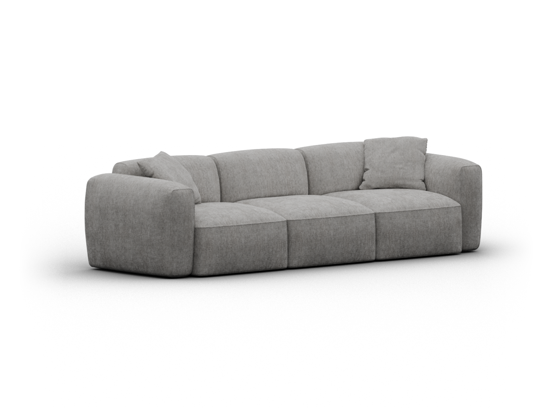 Torquay Modular Sofa - Regular / 3 Sections / Moonlit Silver (Luxe)