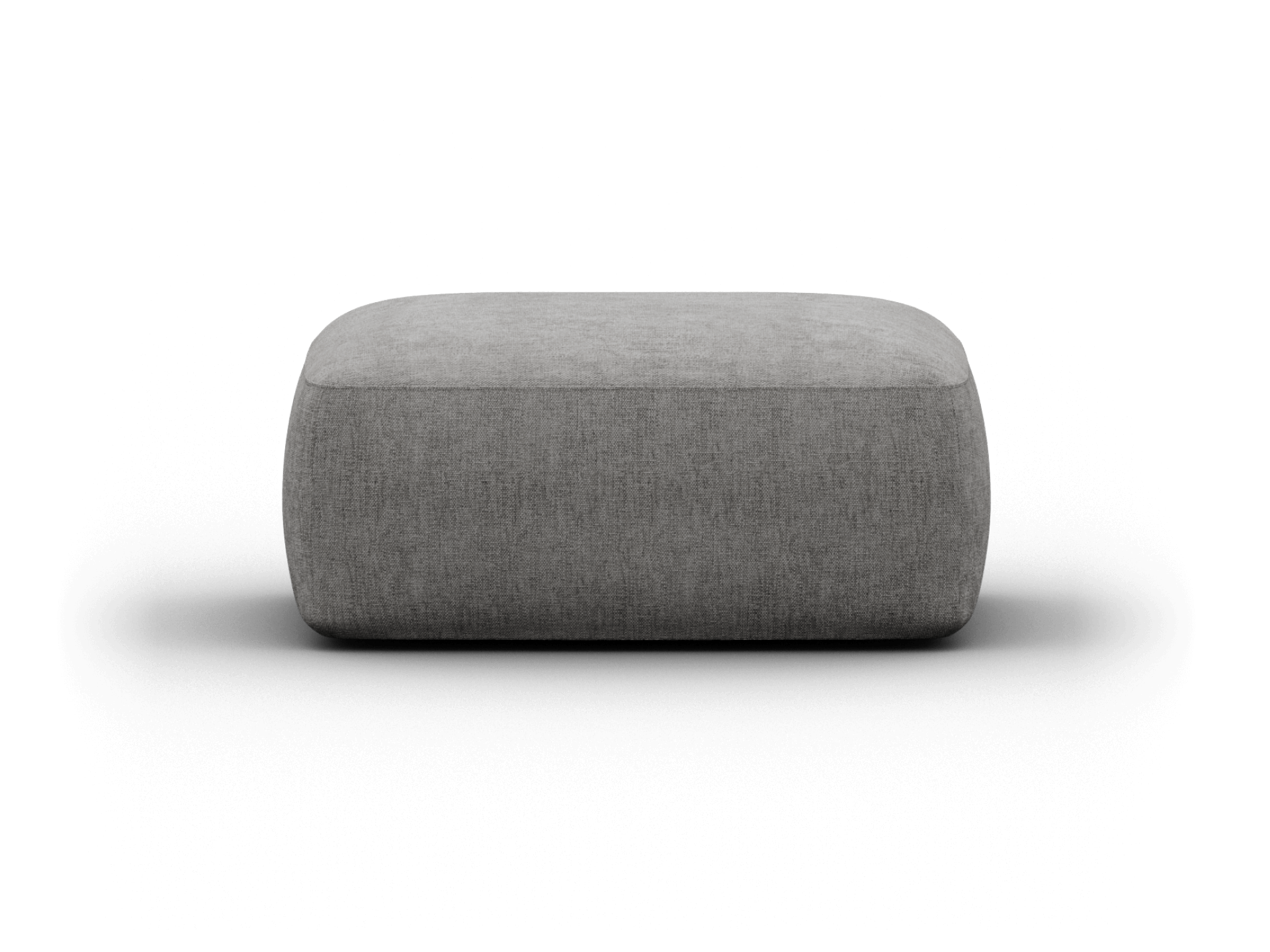 Luxurious rectangular ottoman in light grey fabric with a soft, plush finish. Perfect for contemporary living spaces, offering comfort and elegance.