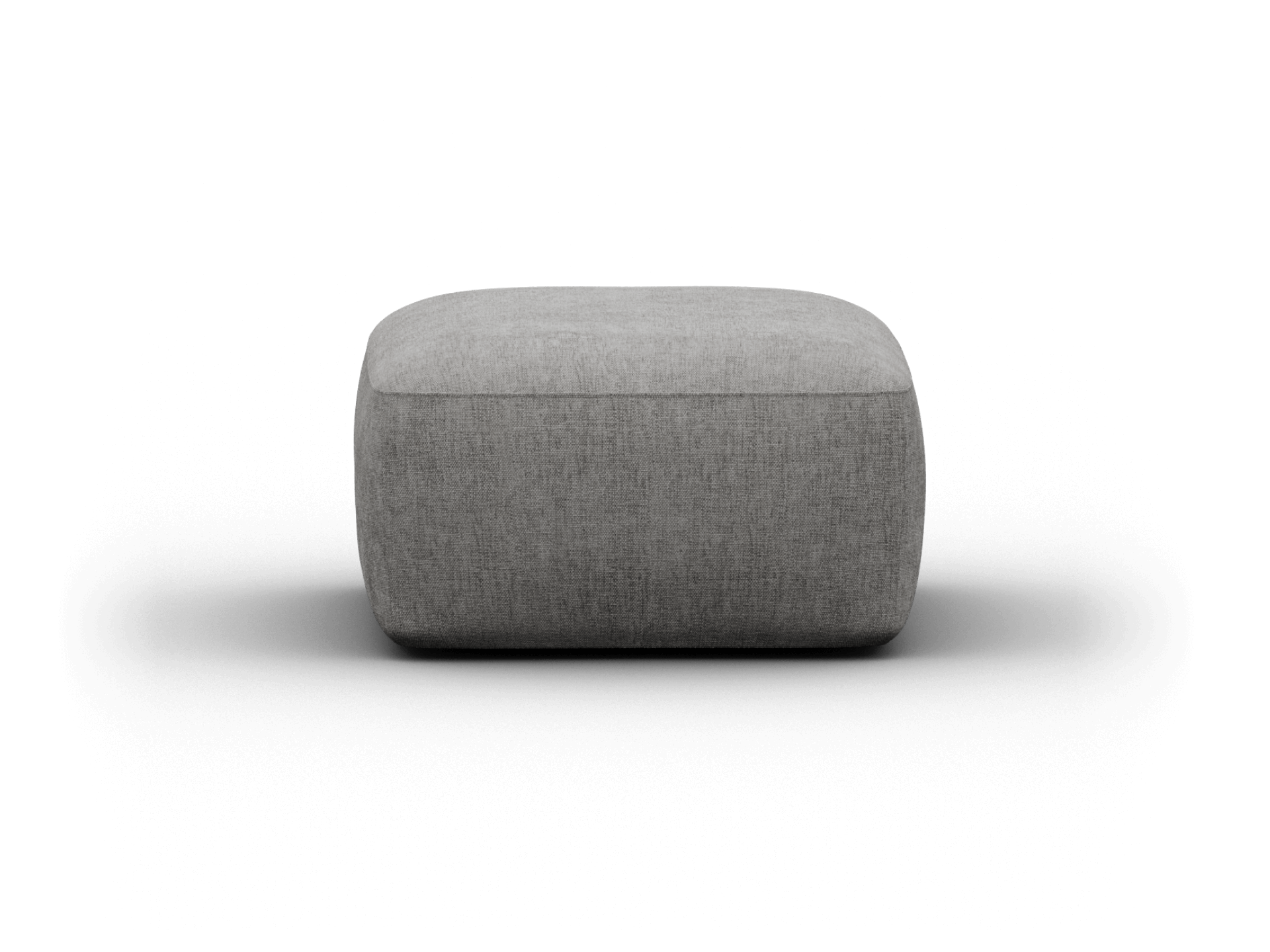 Sophisticated grey ottoman with premium fabric upholstery, featuring a sleek, rounded design. Perfect for modern Australian living spaces.