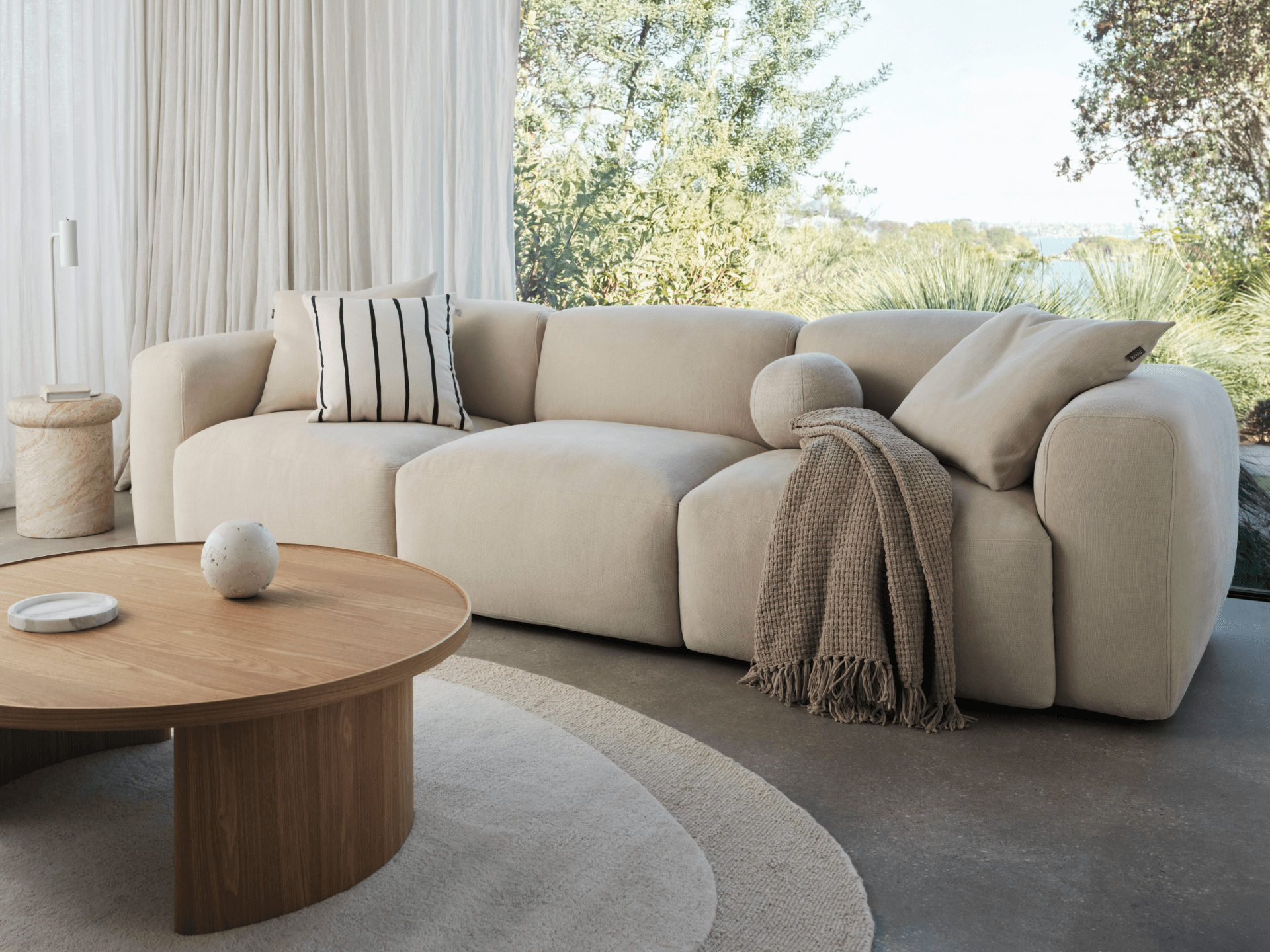 Torquay Modular Sofa - Regular / 3 Sections / Pearl Moon