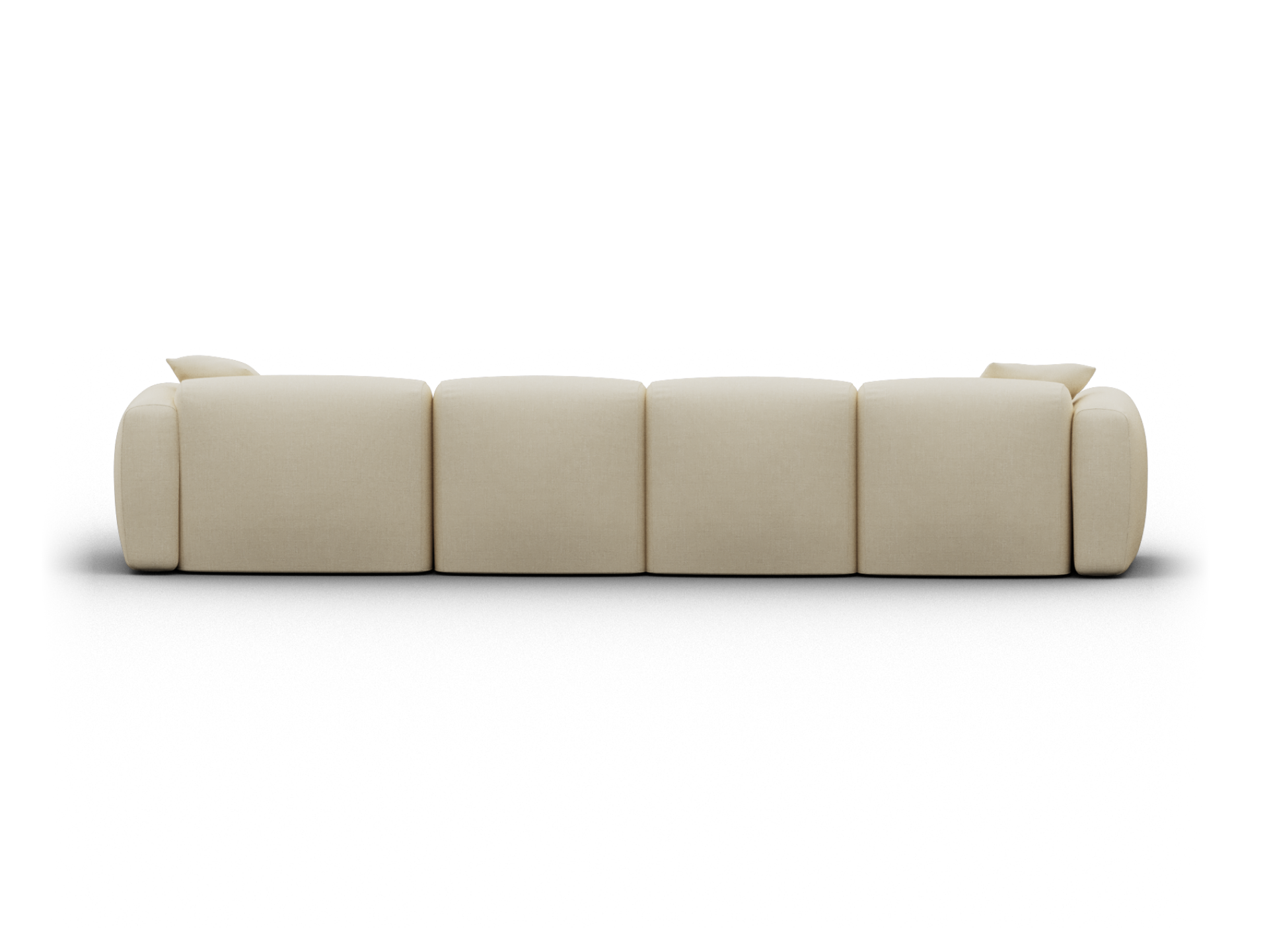 Cream modular sofa in premium fabric. Sleek minimalist design, plush cushioning, and clean lines. Perfect for contemporary living spaces.
