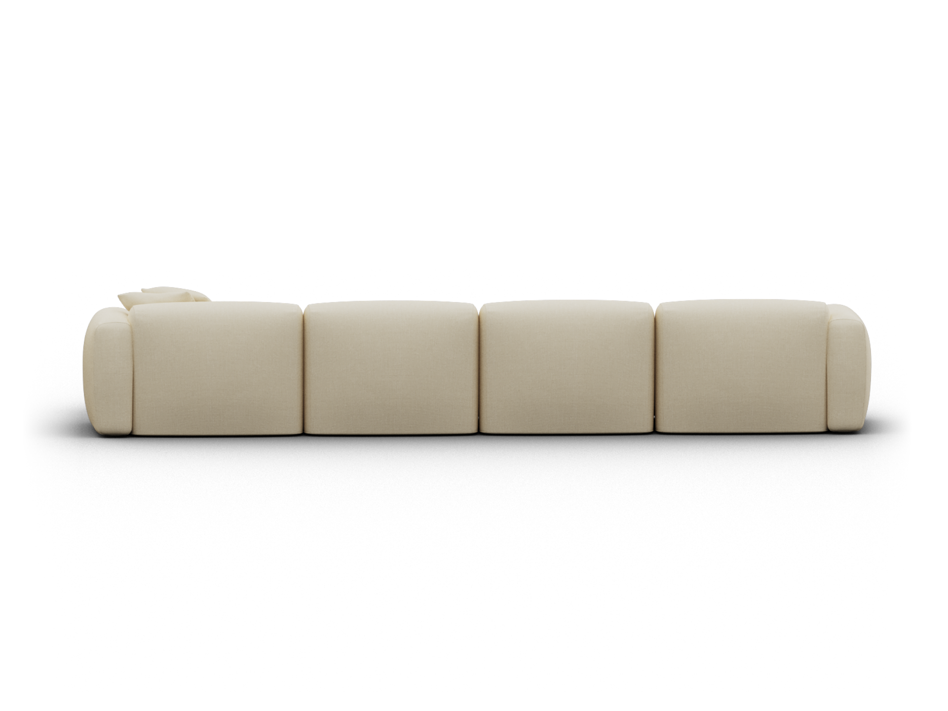 Luxurious beige modular sofa featuring plush fabric upholstery and clean lines, ideal for contemporary living spaces. Perfect blend of comfort and style.
