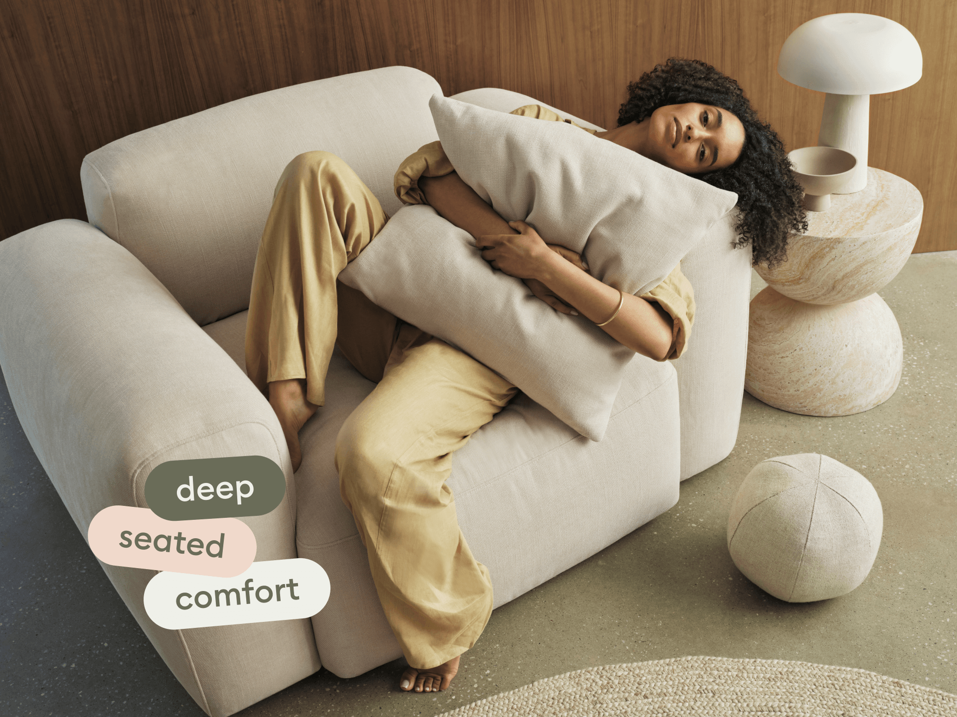 Torquay Modular Armchair - Regular / Pearl Moon