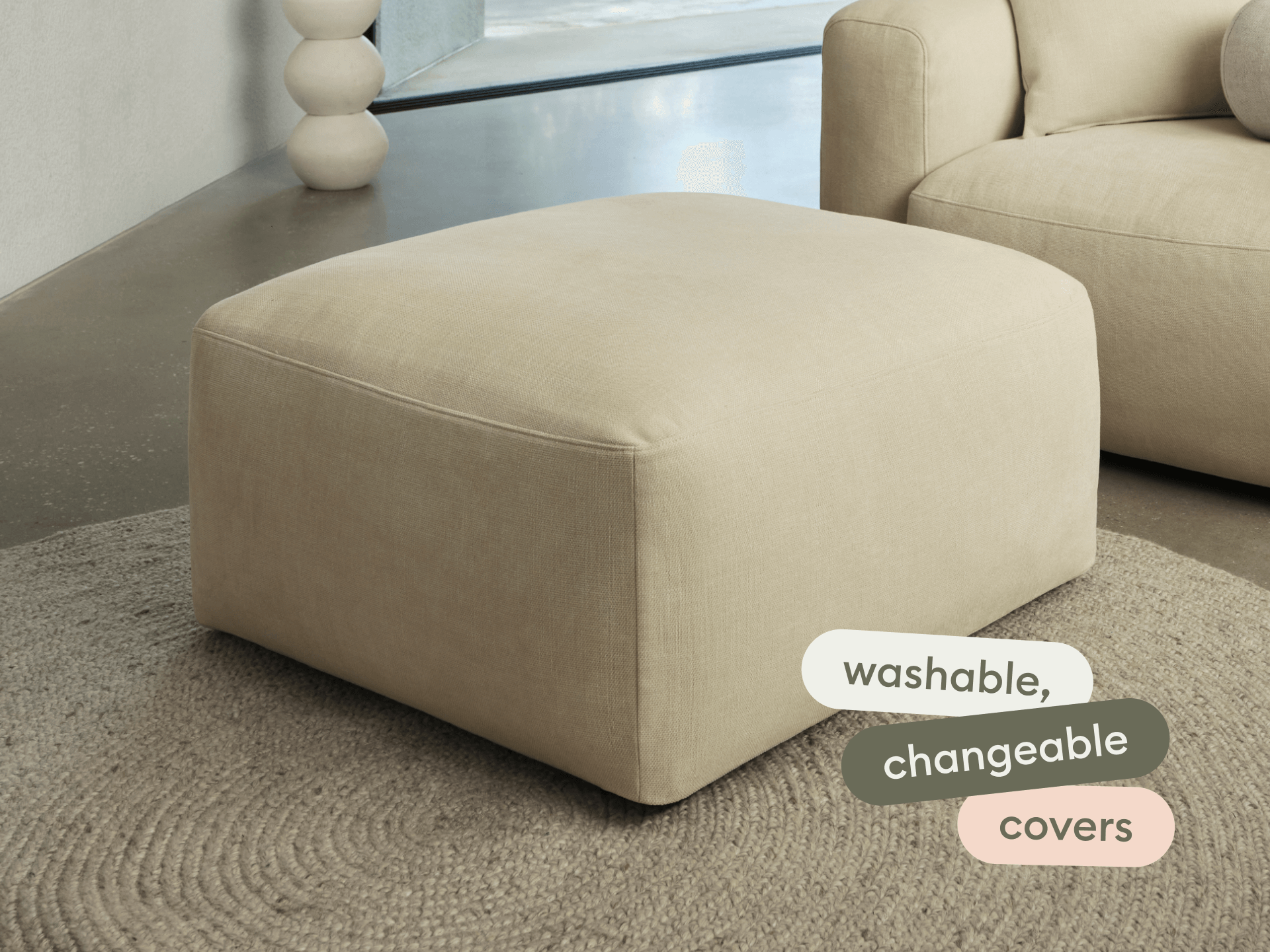 Torquay Modular Ottoman - Regular / Pearl Moon
