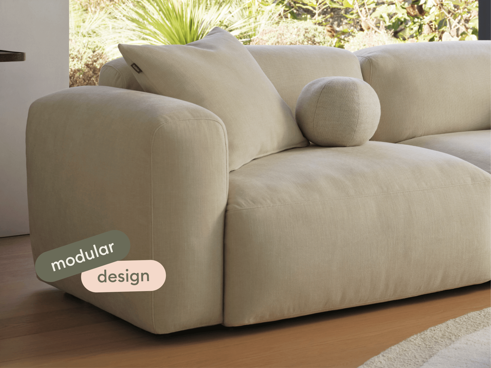 Torquay Modular Sofa - Regular / 6 Sections / Pearl Moon