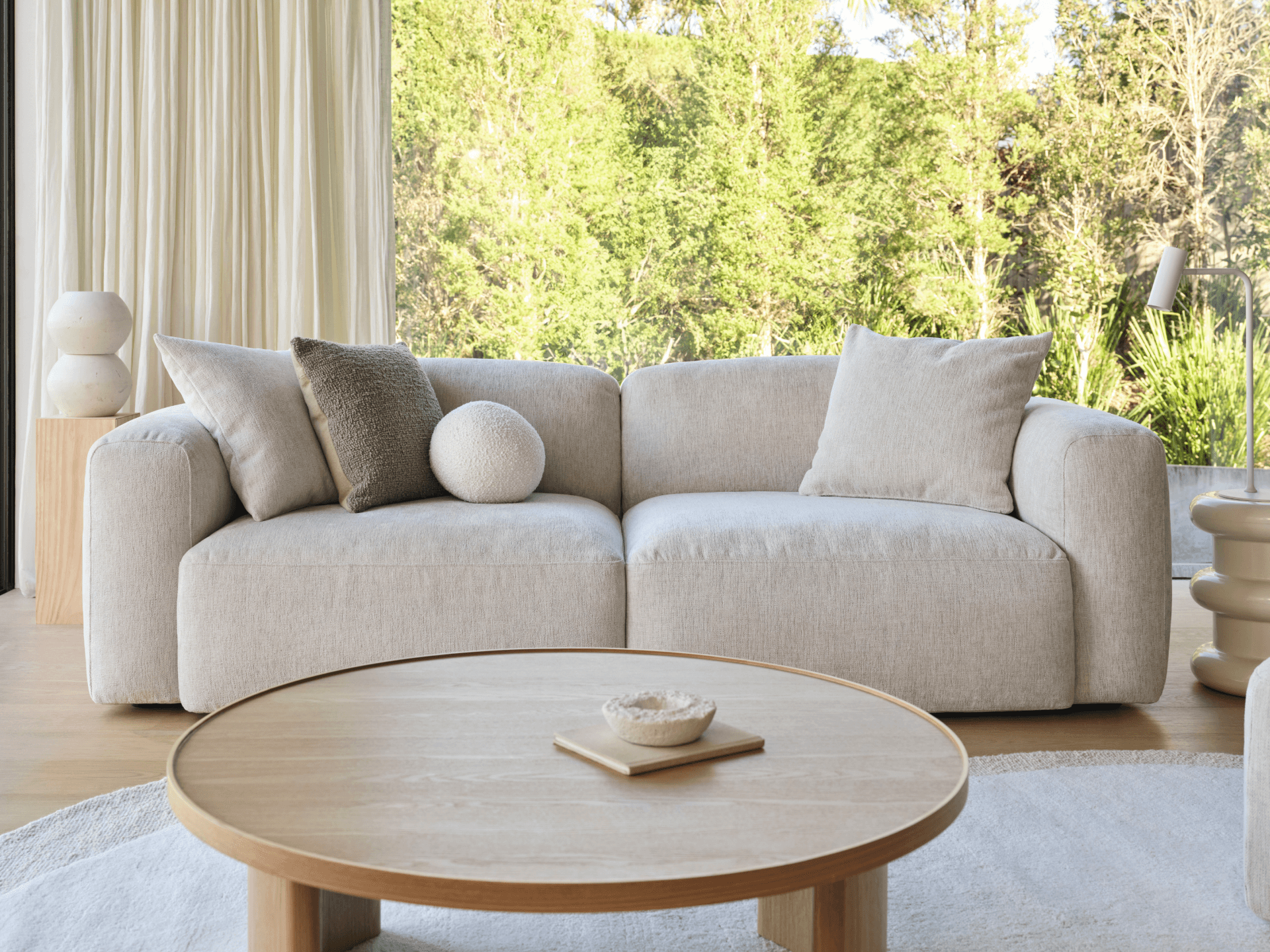 Torquay Modular Sofa - Regular / 2 Sections / Silver Sand (Luxe)